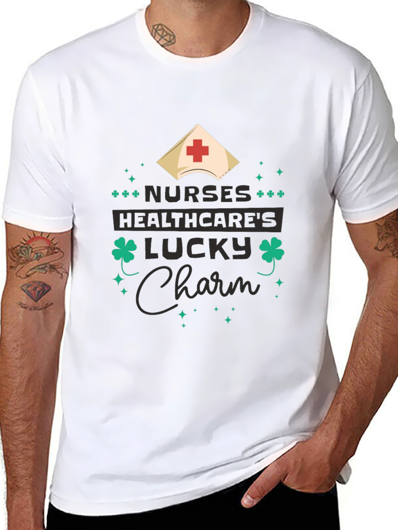 Nurses Healthcares Lucky Charm St. Patricks Day T-Shirt