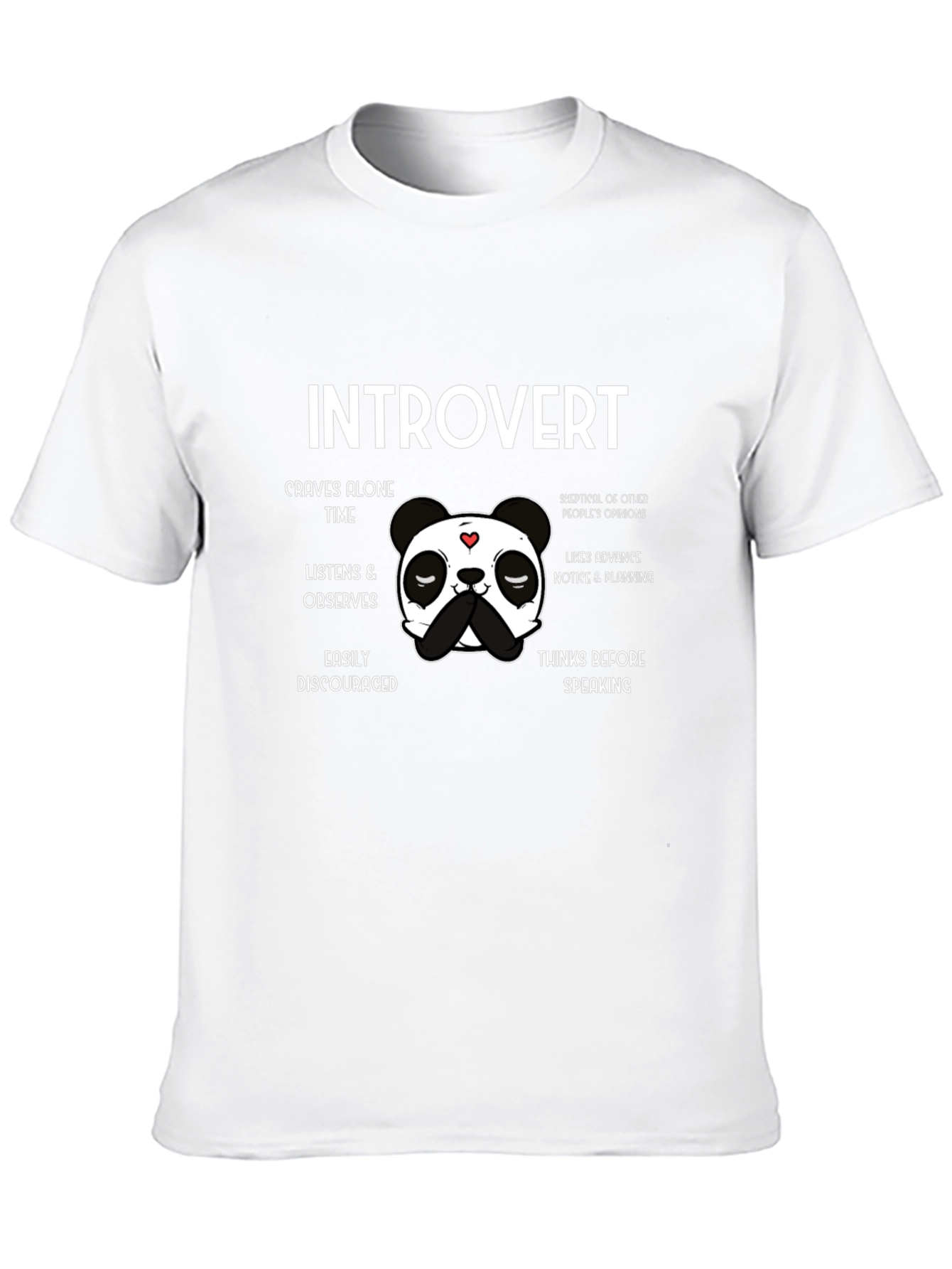 Introvert Panda Graphic T-Shirt - Black