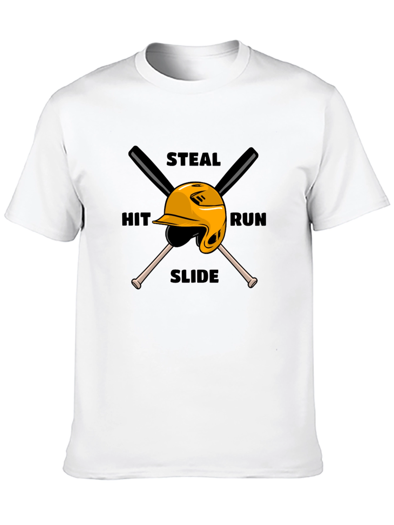 Baseball Steal Hit Run Graphic T-Shirt