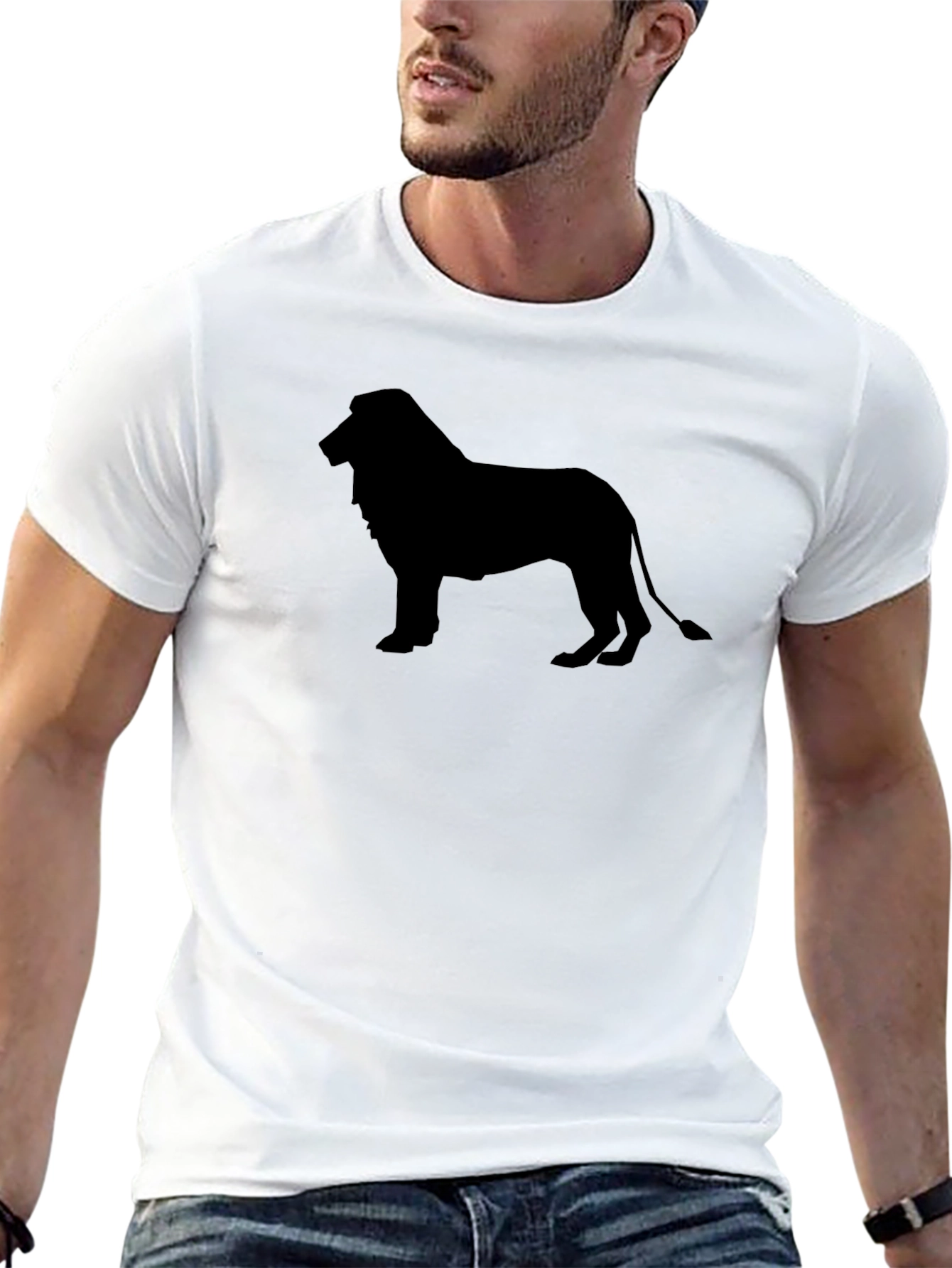 Black Lion Silhouette Graphic T-Shirt