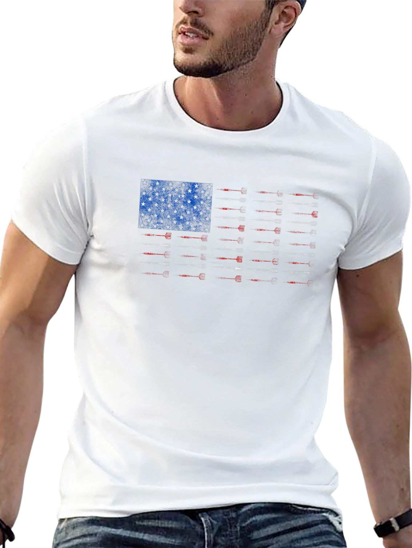 American Flag Guns T-Shirt - Patriotic Design
