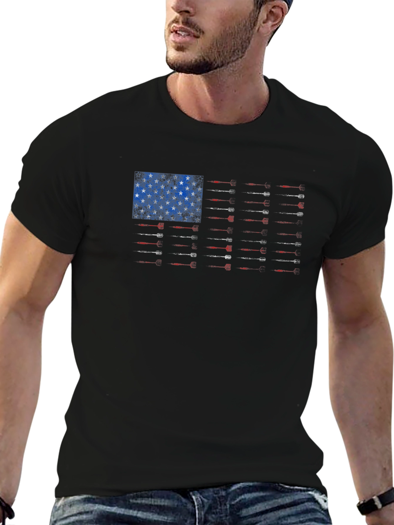 American Flag Guns T-Shirt - Patriotic Design