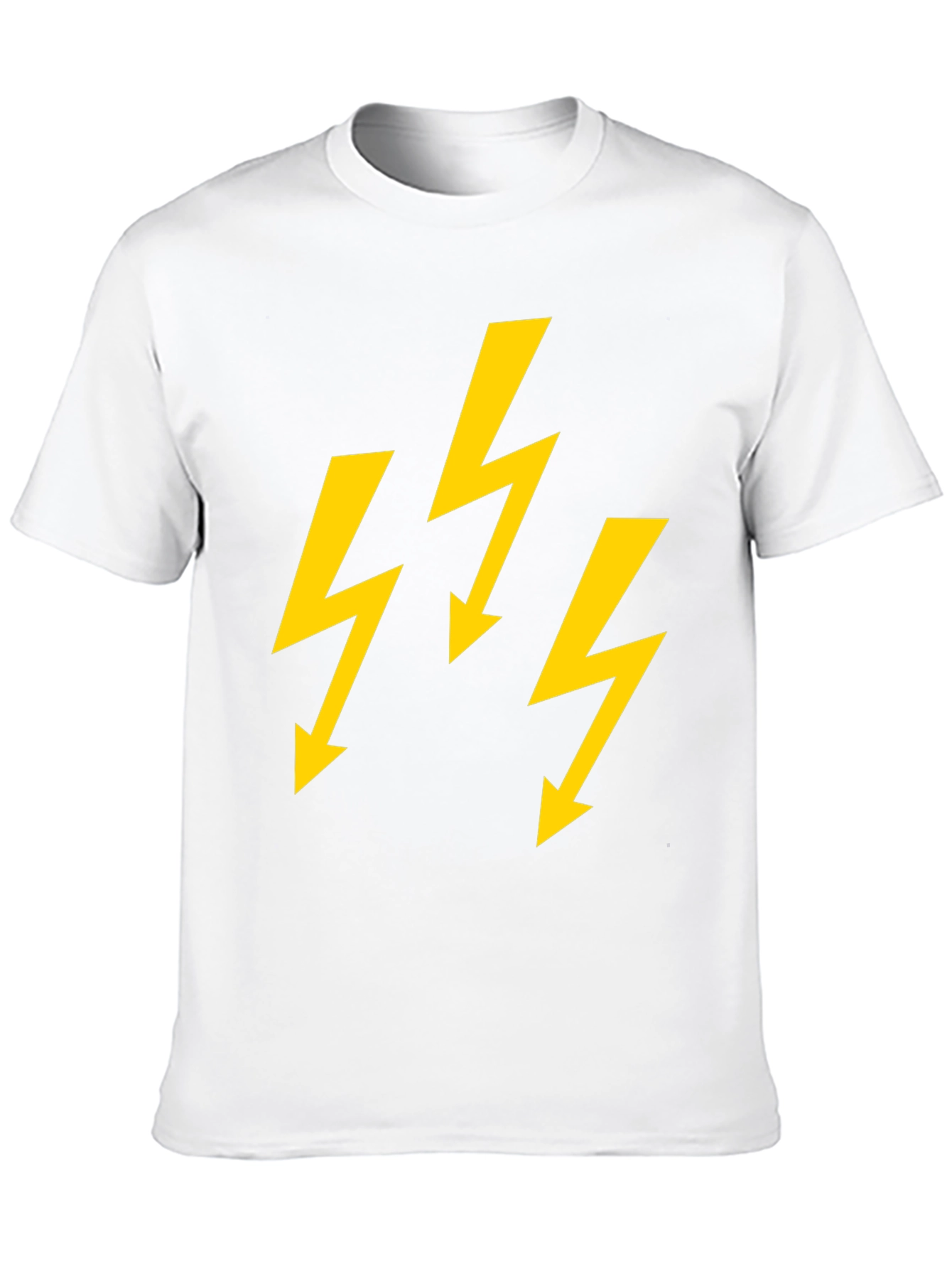 Bold Lightning Bolt Graphic Tee - Black Cotton