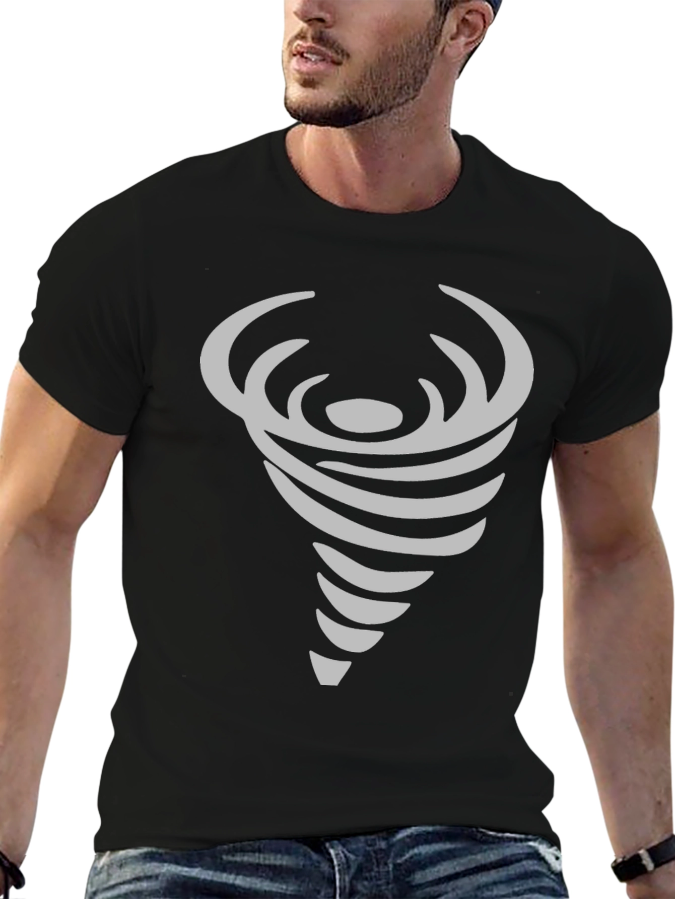 Abstract Tornado Graphic Print Crew Neck T-Shirt