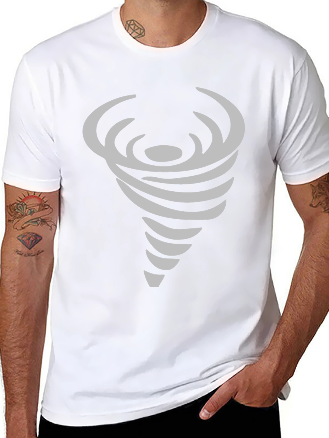 Abstract Tornado Graphic Print Crew Neck T-Shirt