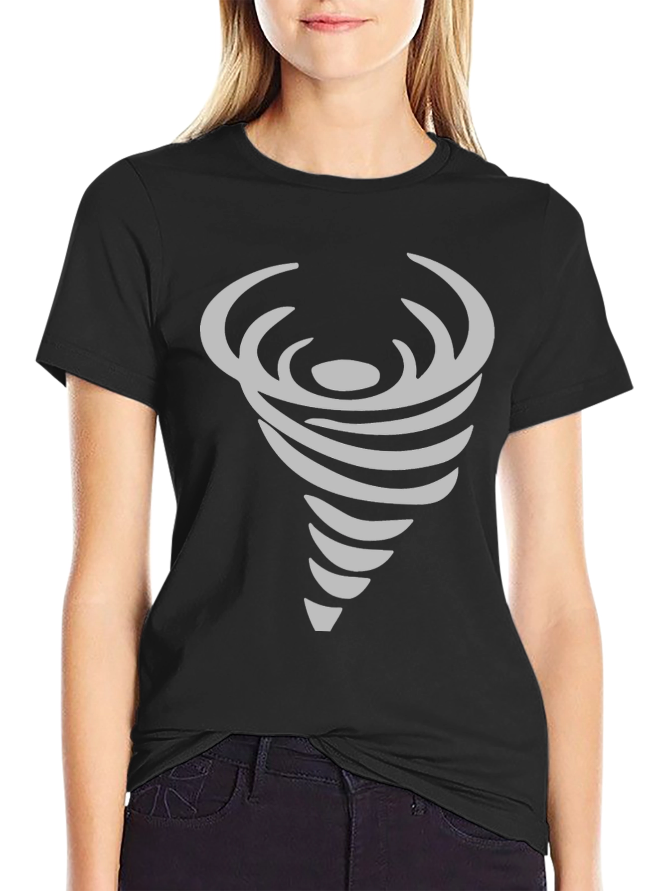 Abstract Tornado Graphic Print Crew Neck T-Shirt