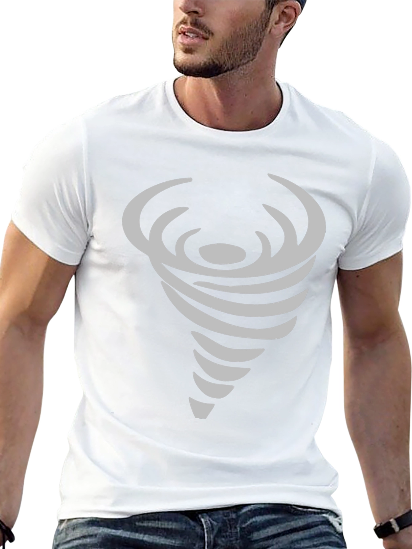 Abstract Tornado Graphic Print Crew Neck T-Shirt