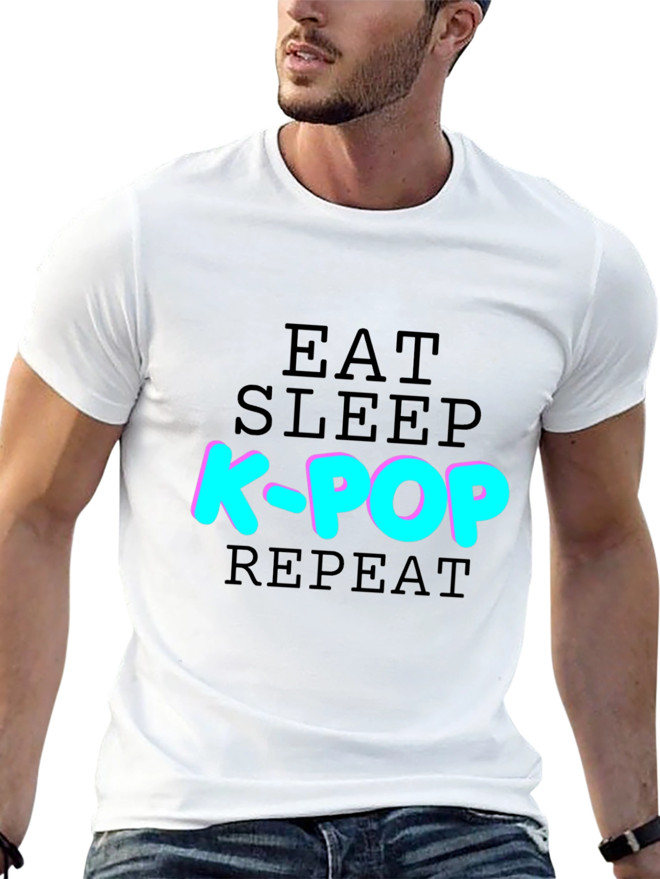 Eat Sleep K-Pop Repeat T-Shirt - Black