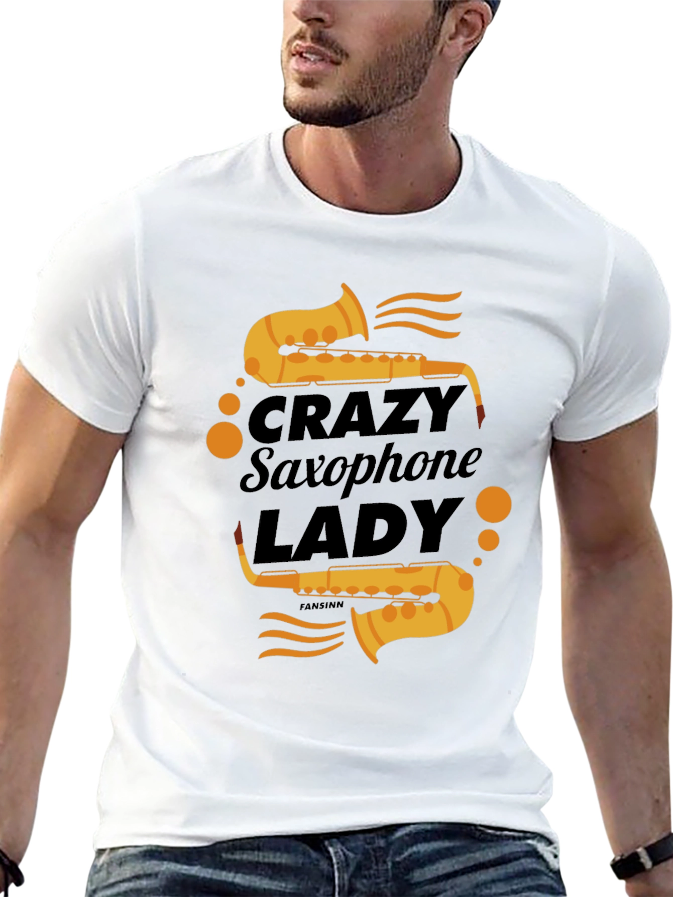 Crazy Saxophone Lady T-Shirt - Music Lover Tee