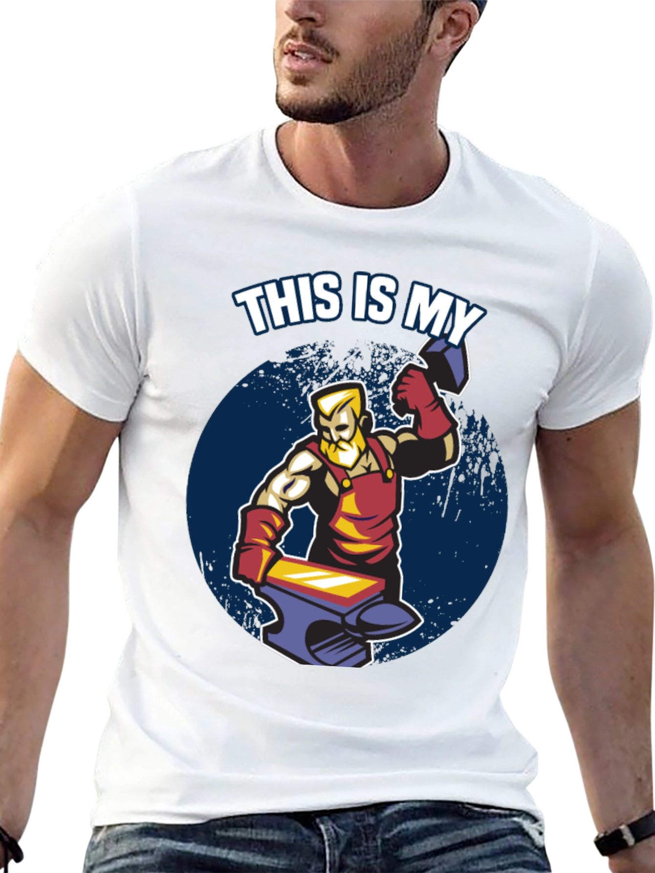 Blacksmith Hammer Anvil Graphic T-Shirt