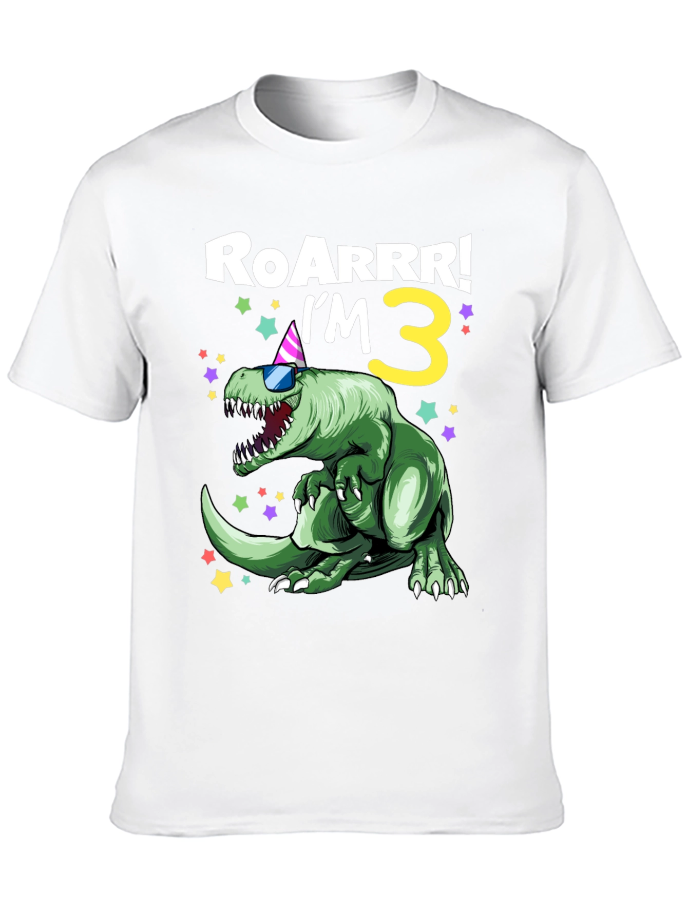 Roarrr! Im 3 Dinosaur Birthday Shirt