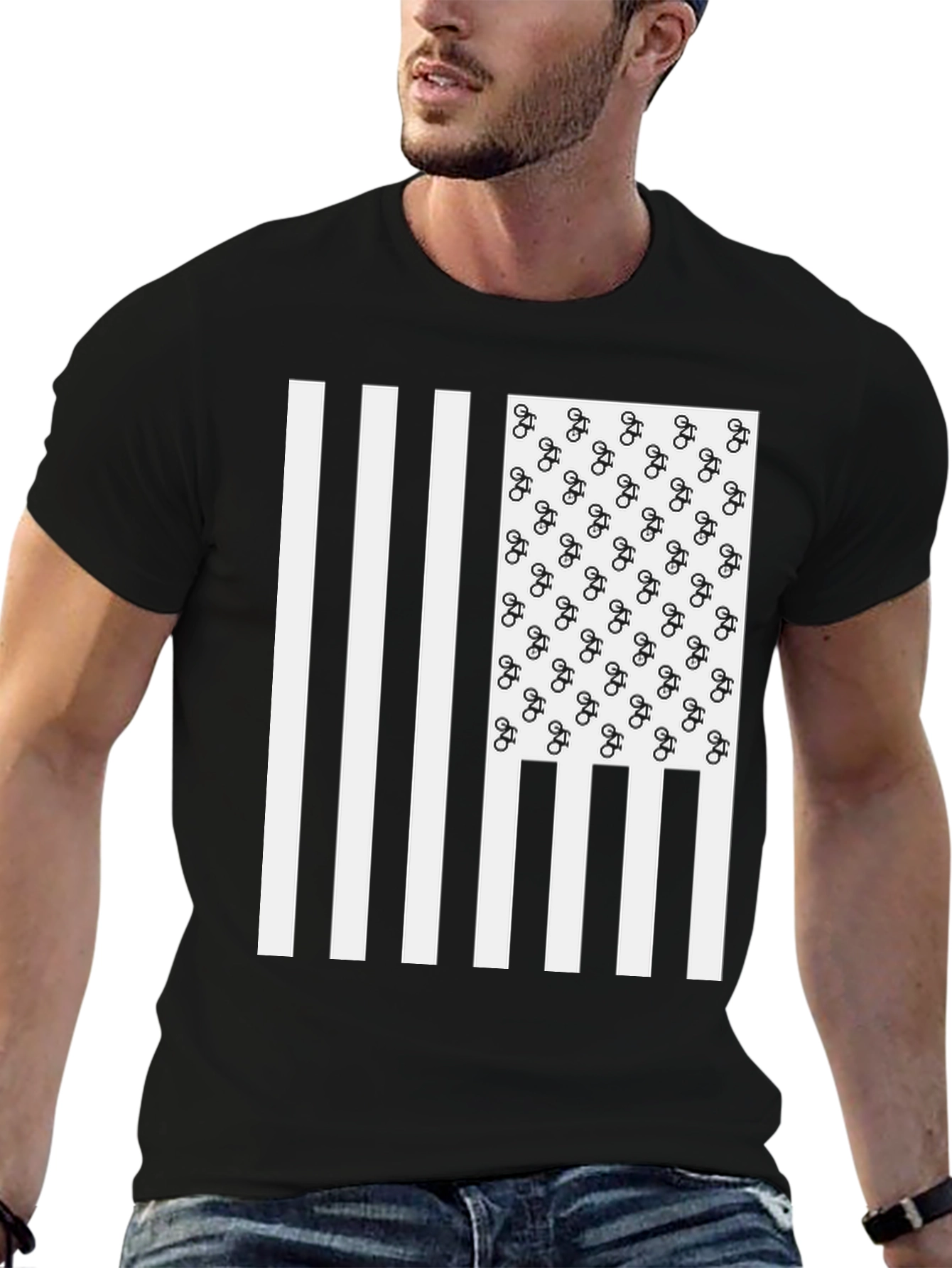American Flag Bike T-Shirt
