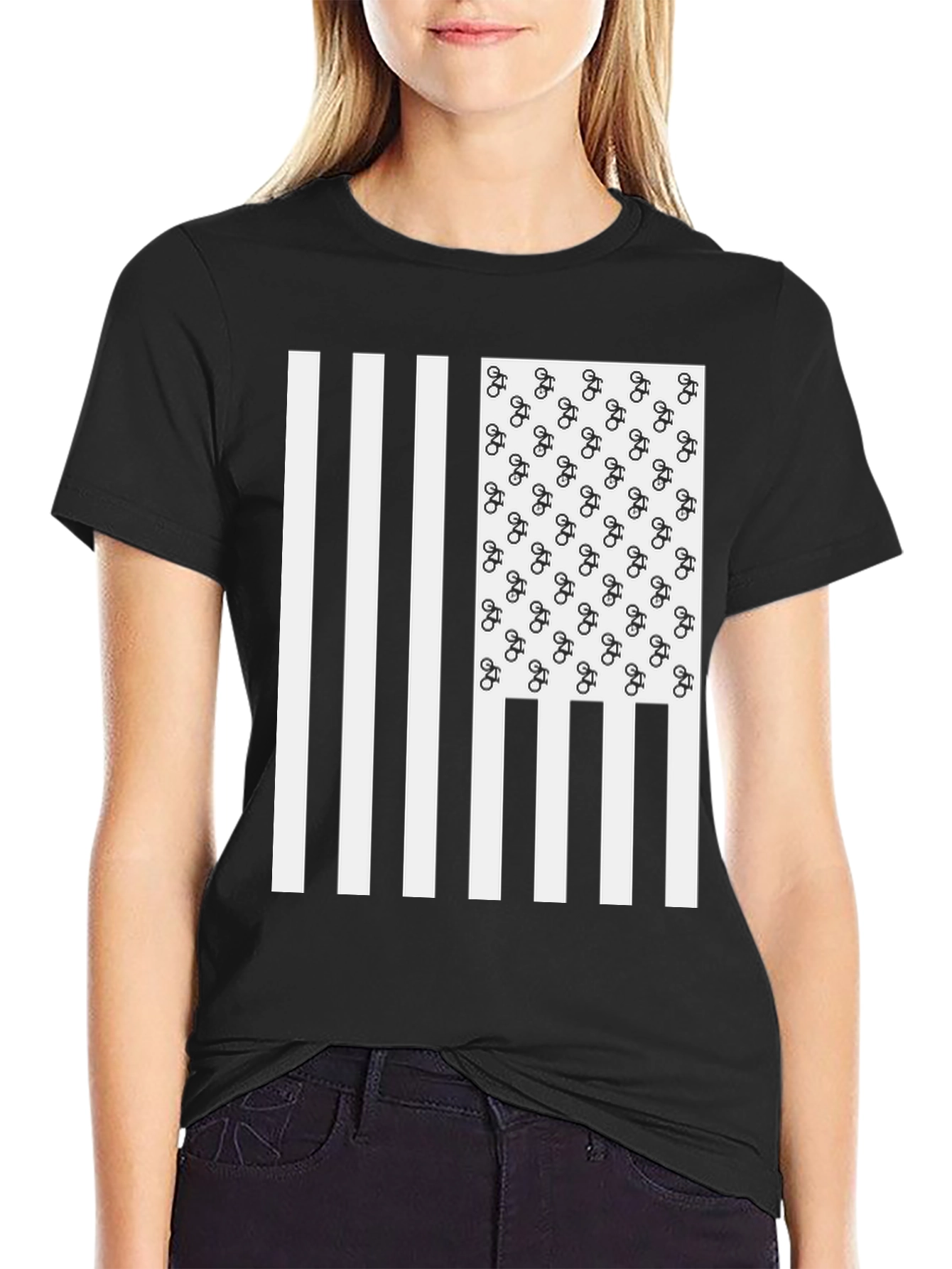 American Flag Bike T-Shirt
