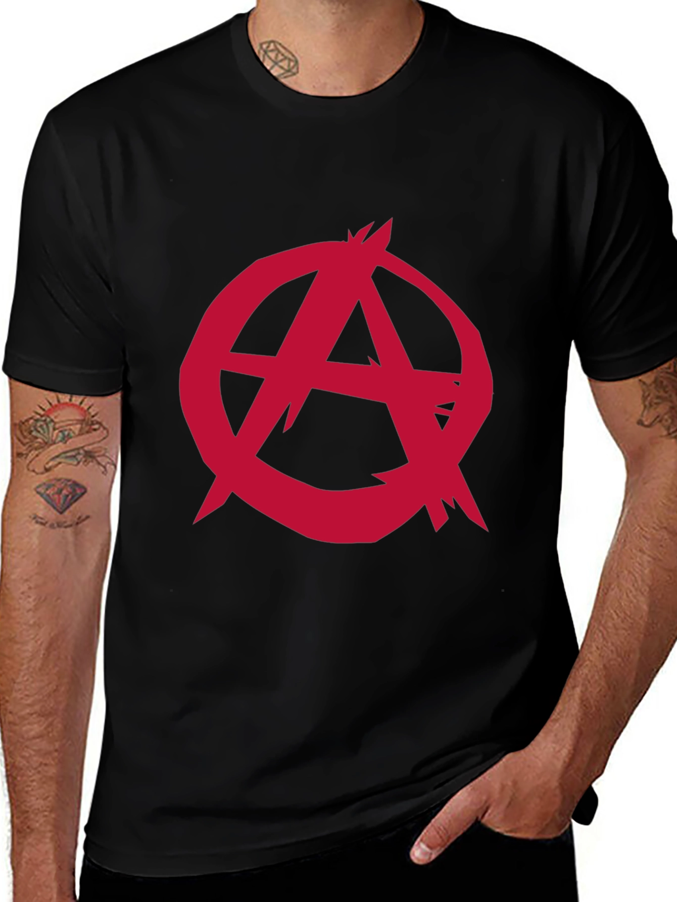 Anarchy Symbol Graphic Tee - Black Cotton