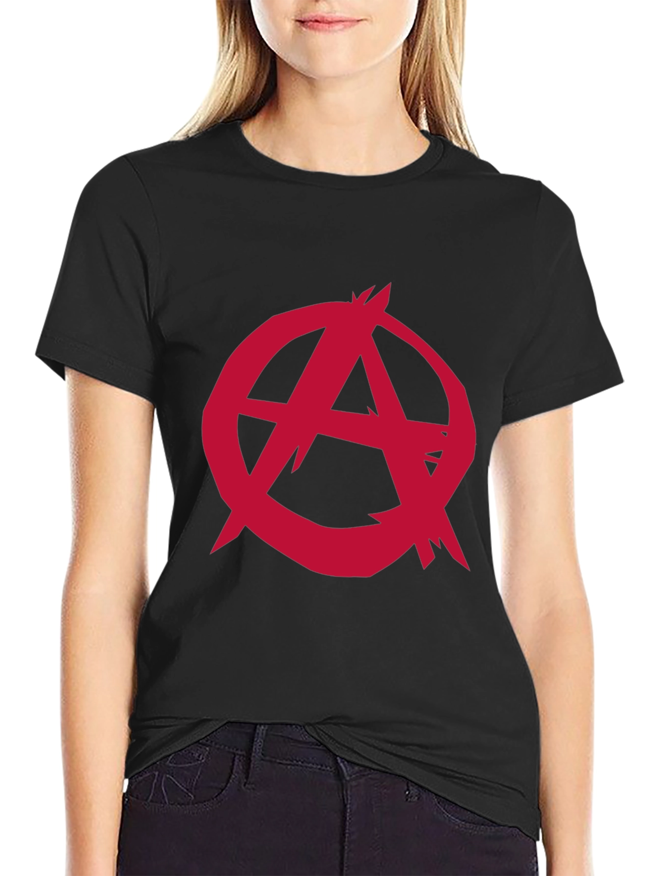 Anarchy Symbol Graphic Tee - Black Cotton
