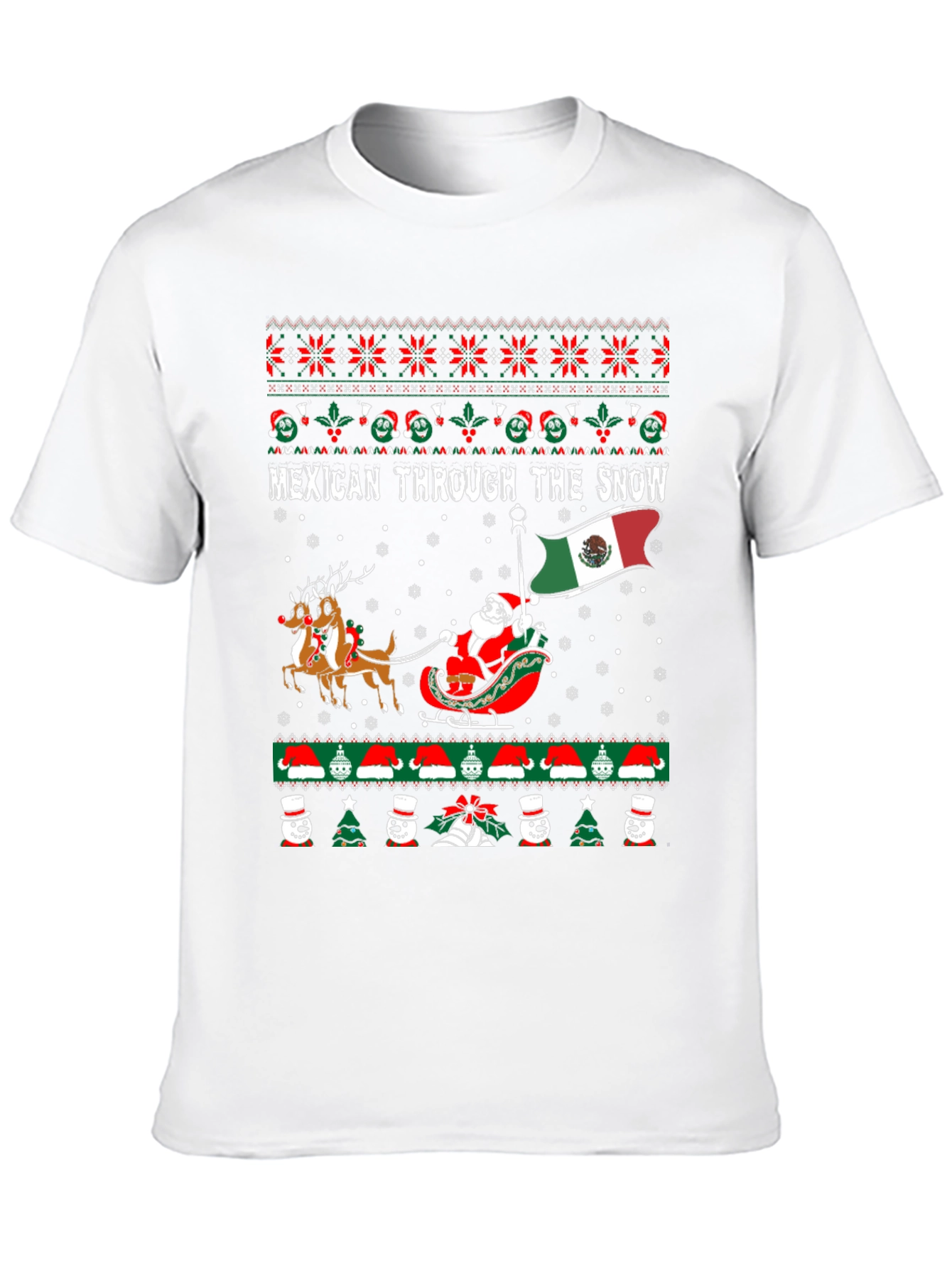 Mexican Through The Snow Ugly Christmas T-Shirt