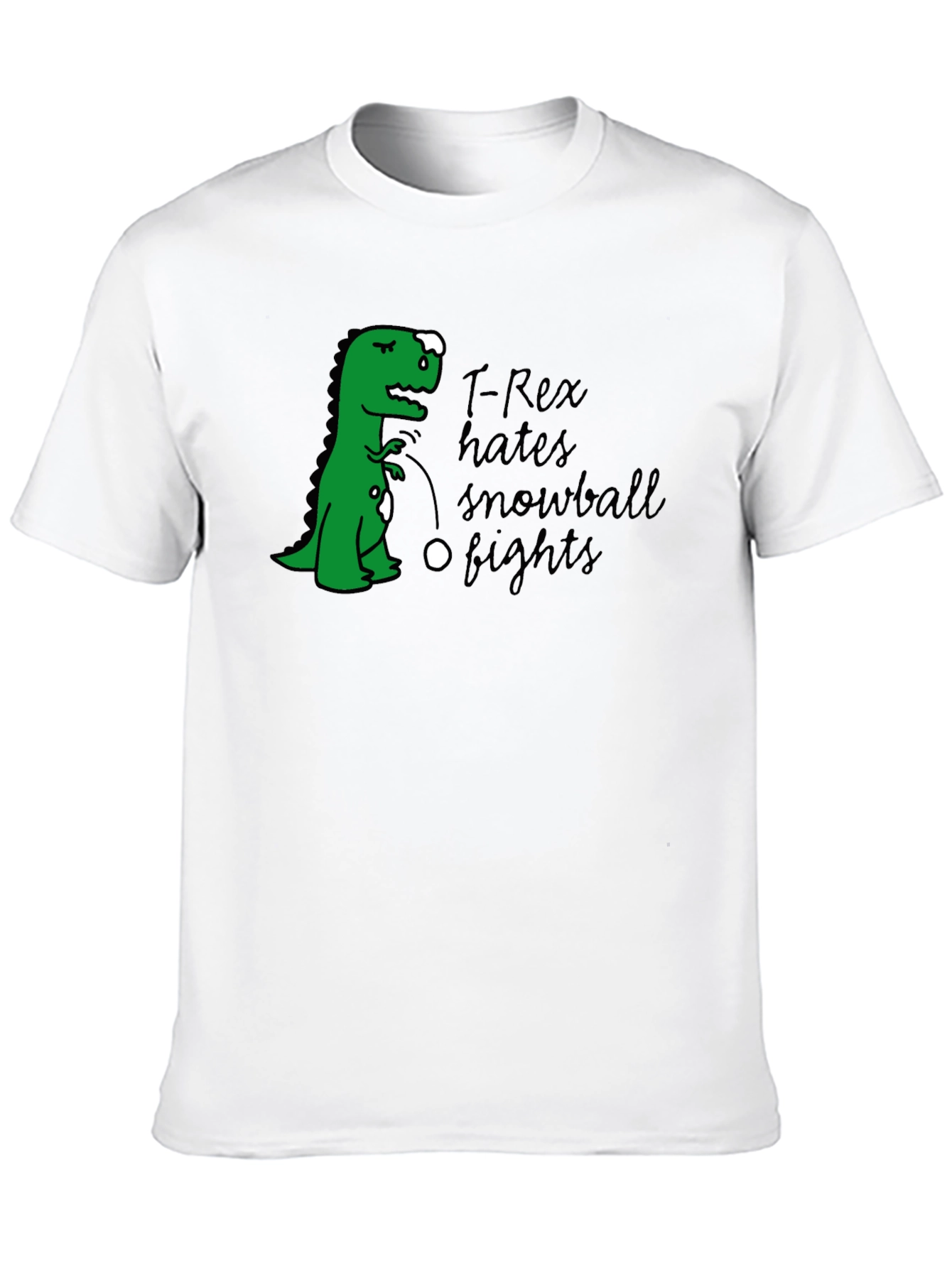 T-Rex Hates Snowball Fights Graphic T-Shirt