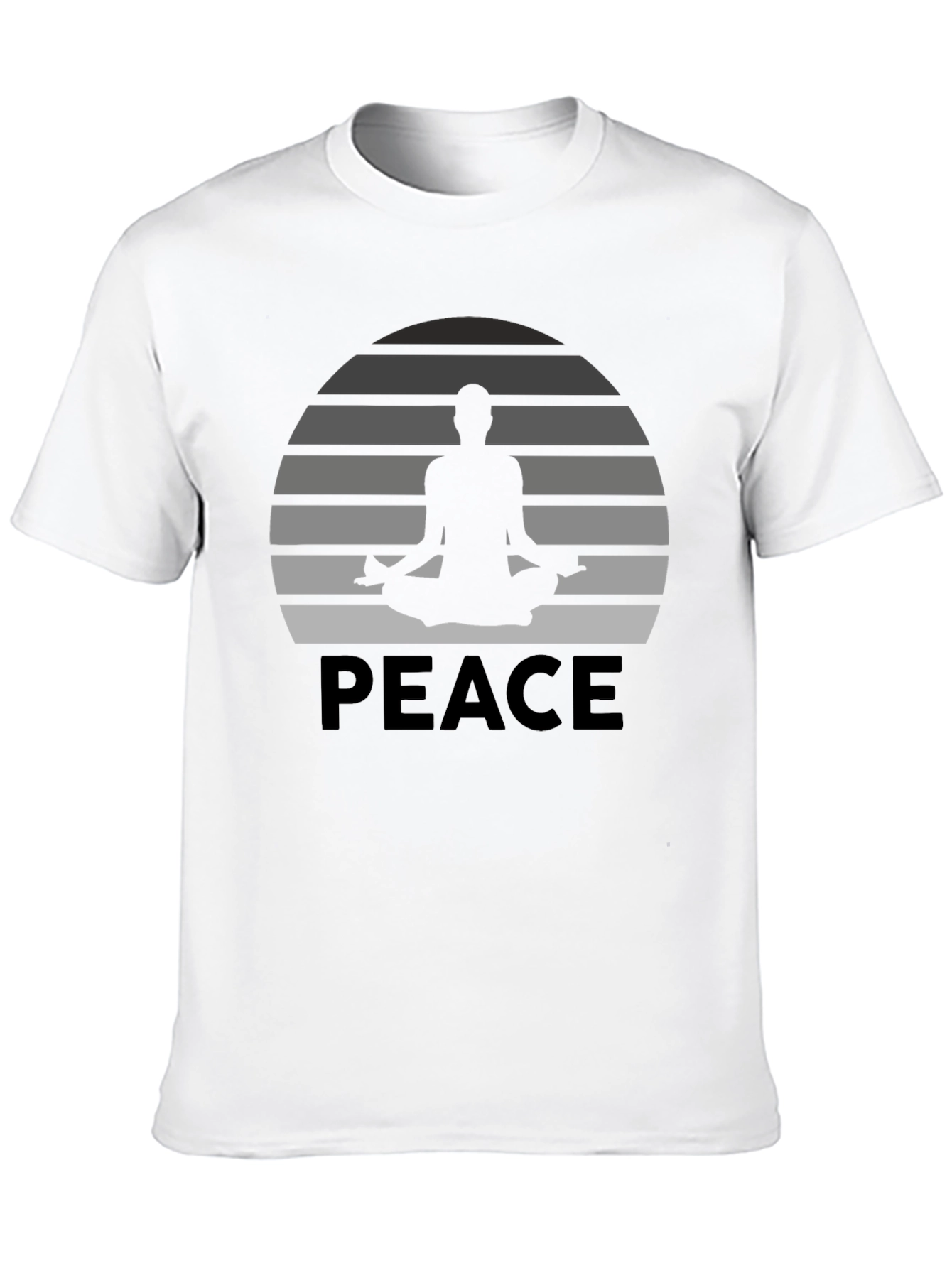 Peace Yoga Meditation Graphic Tee - Black