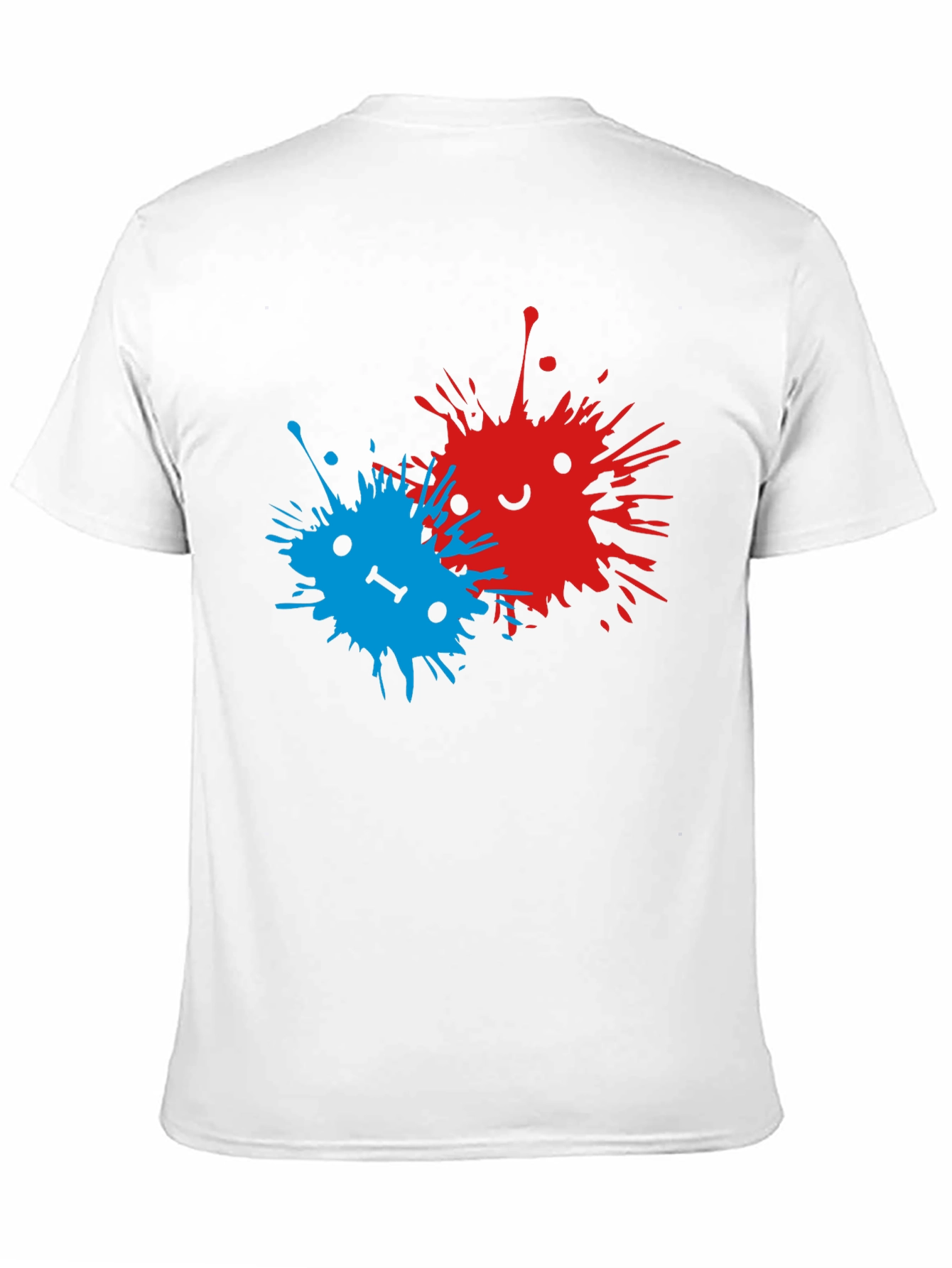 Abstract Splatter Face Black T-Shirt