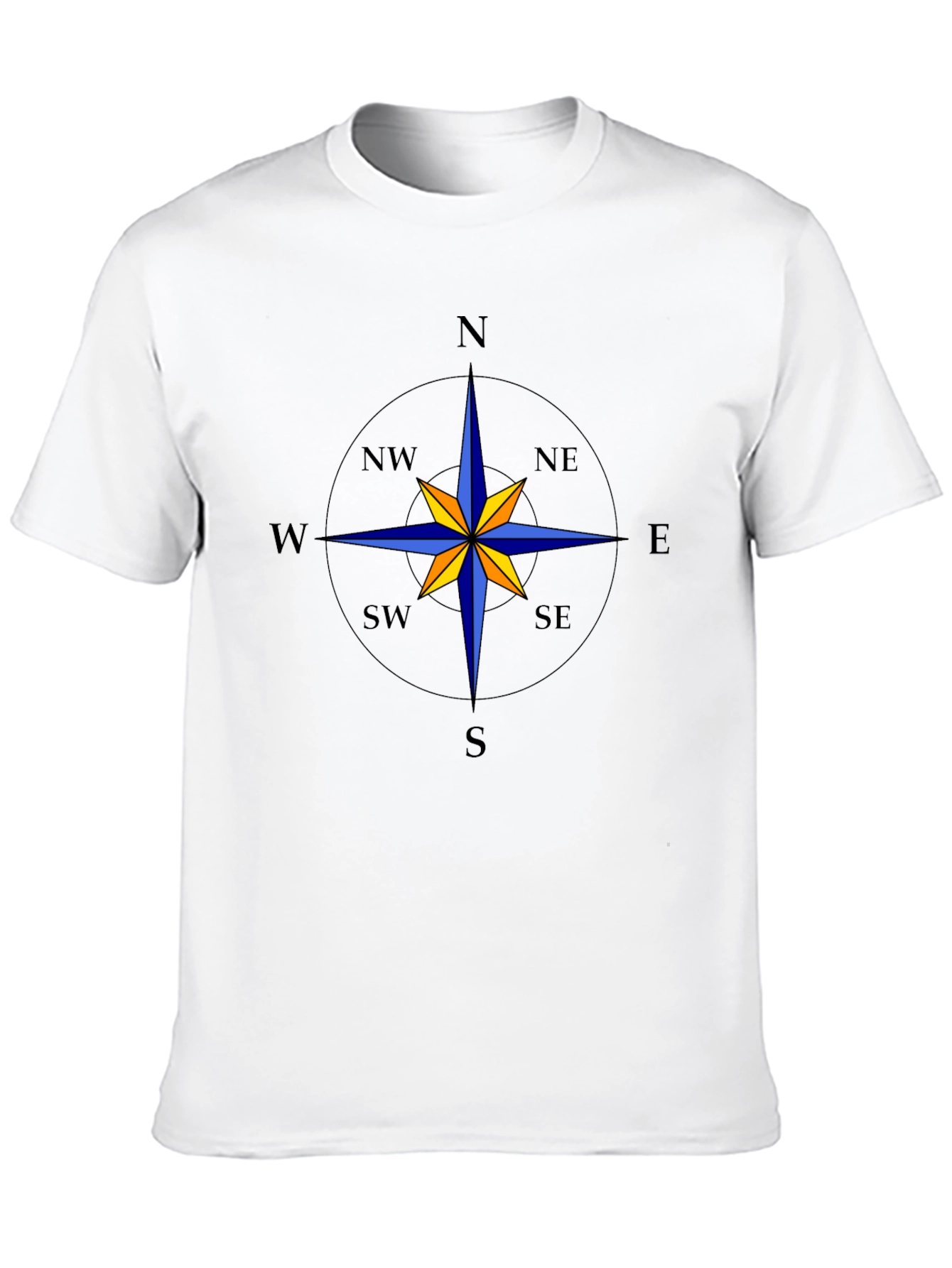 Compass Rose Graphic Tee - Black Cotton T-Shirt