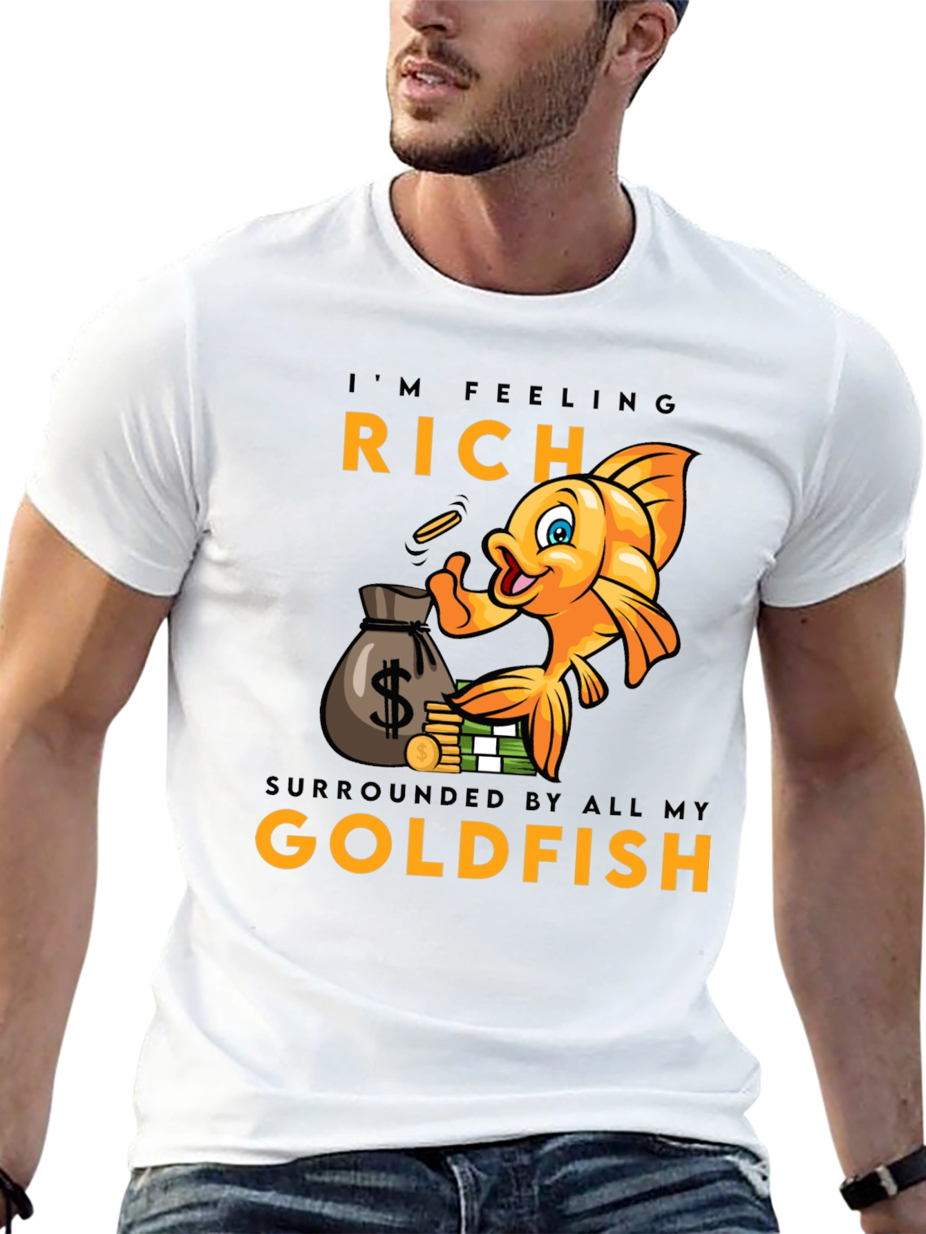 Rich Goldfish Graphic T-Shirt