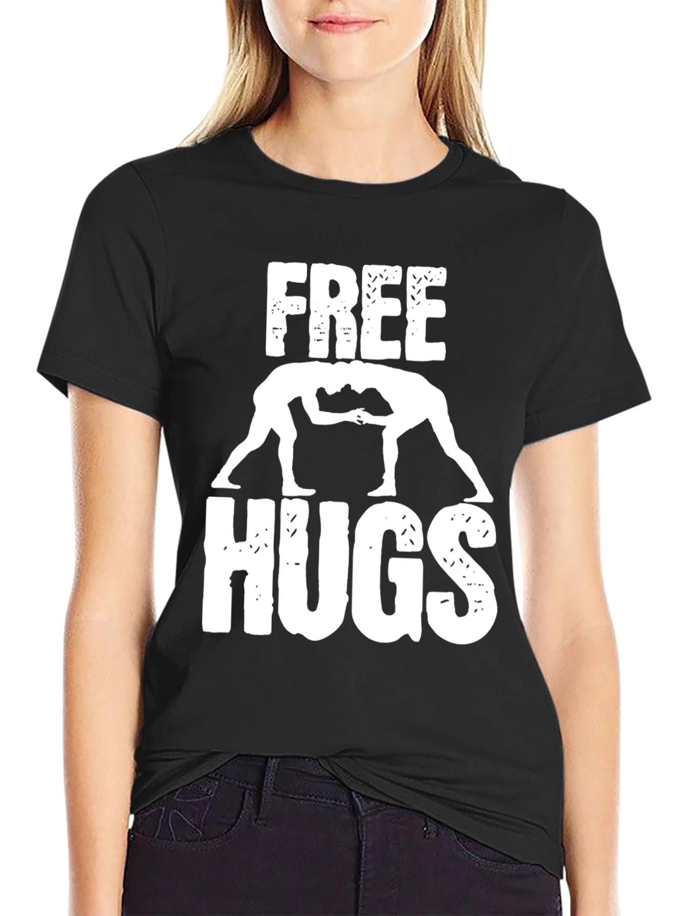 Free Hugs Wrestling Graphic T-Shirt