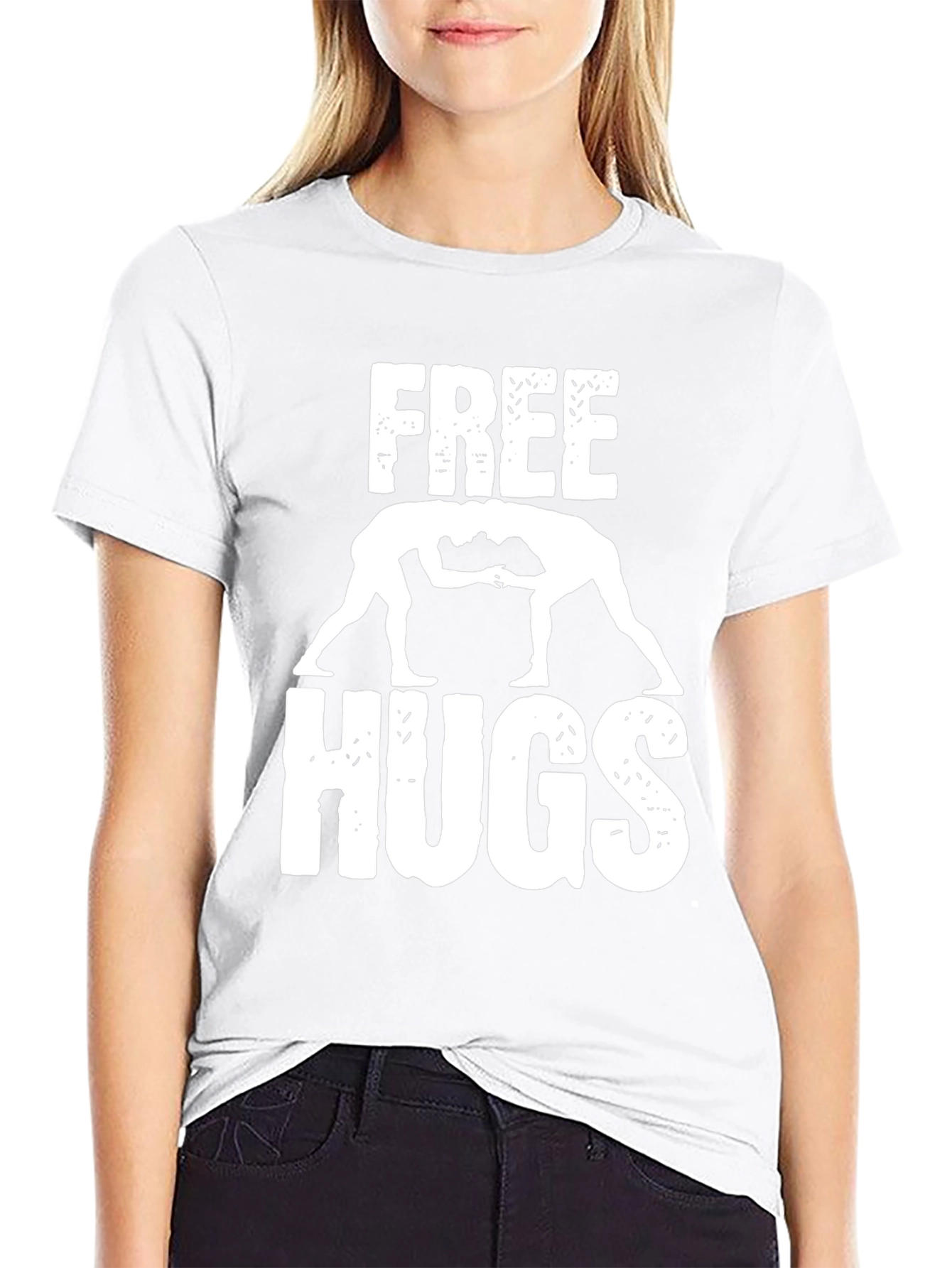 Free Hugs Wrestling Graphic T-Shirt