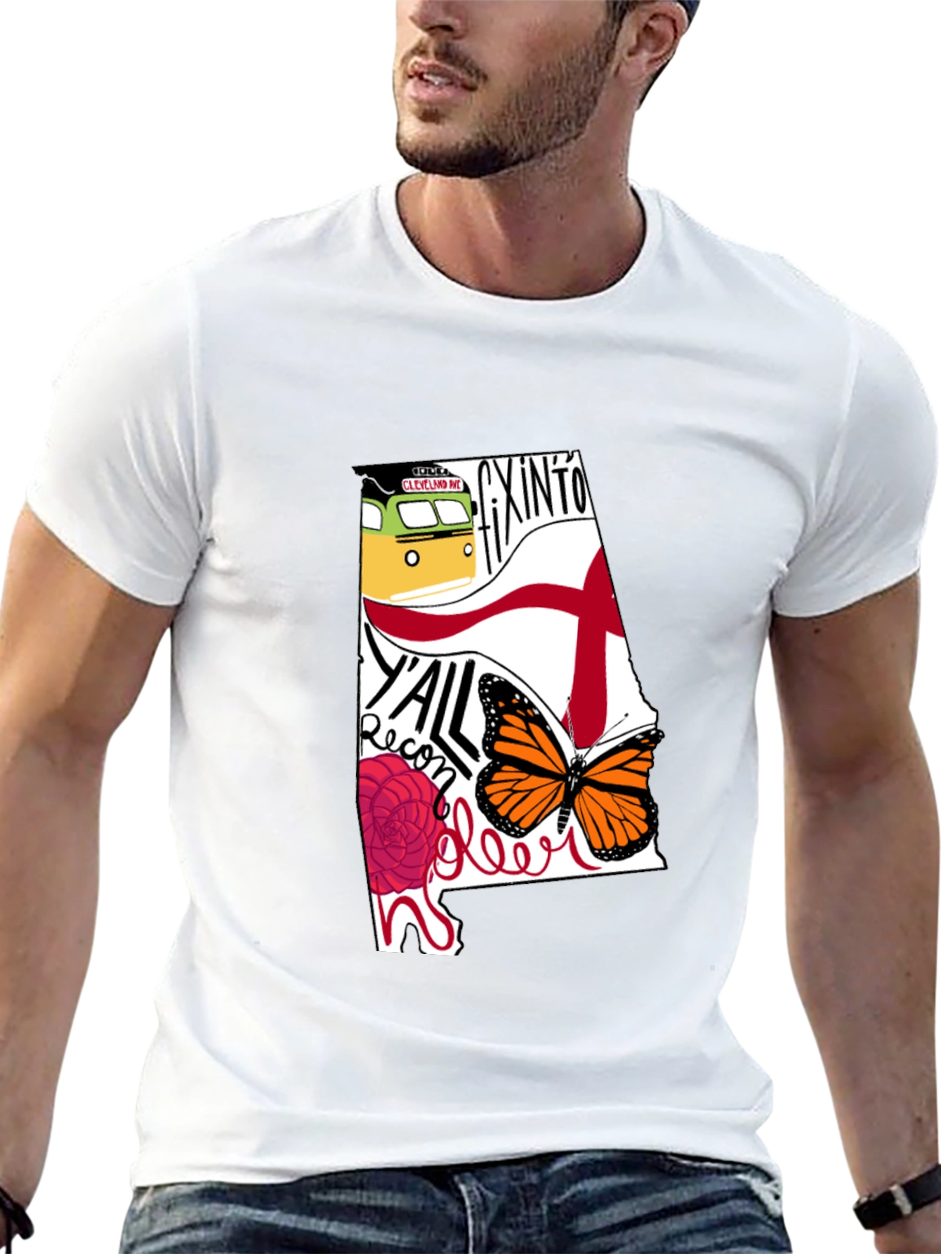 Alabama State Pride Graphic Tee - Mens Black T-Shirt