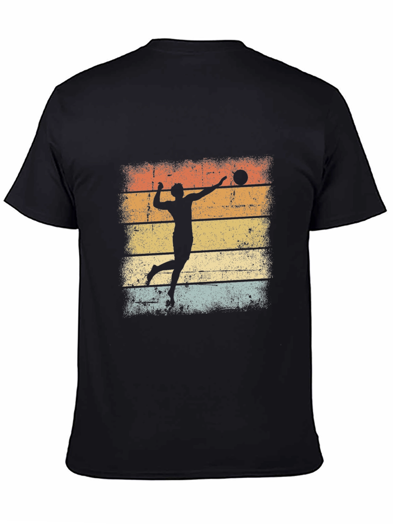 Volleyball Sunset Graphic Tee - Black