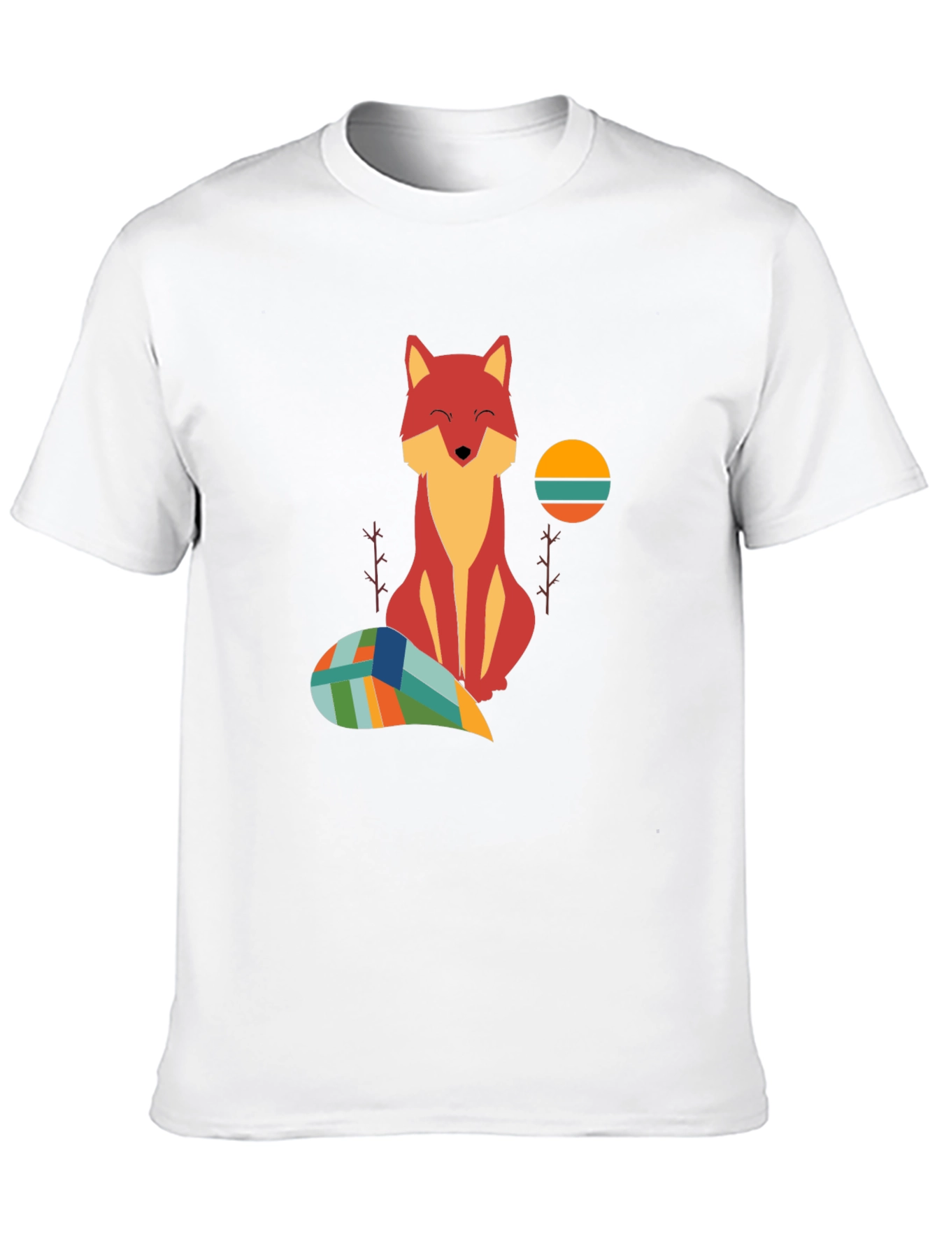 Fox Graphic Tee - Unique Geometric Tail Design