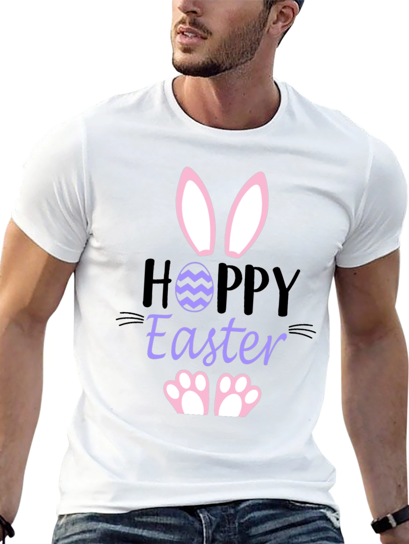 Hoppy Easter Bunny T-Shirt - Black