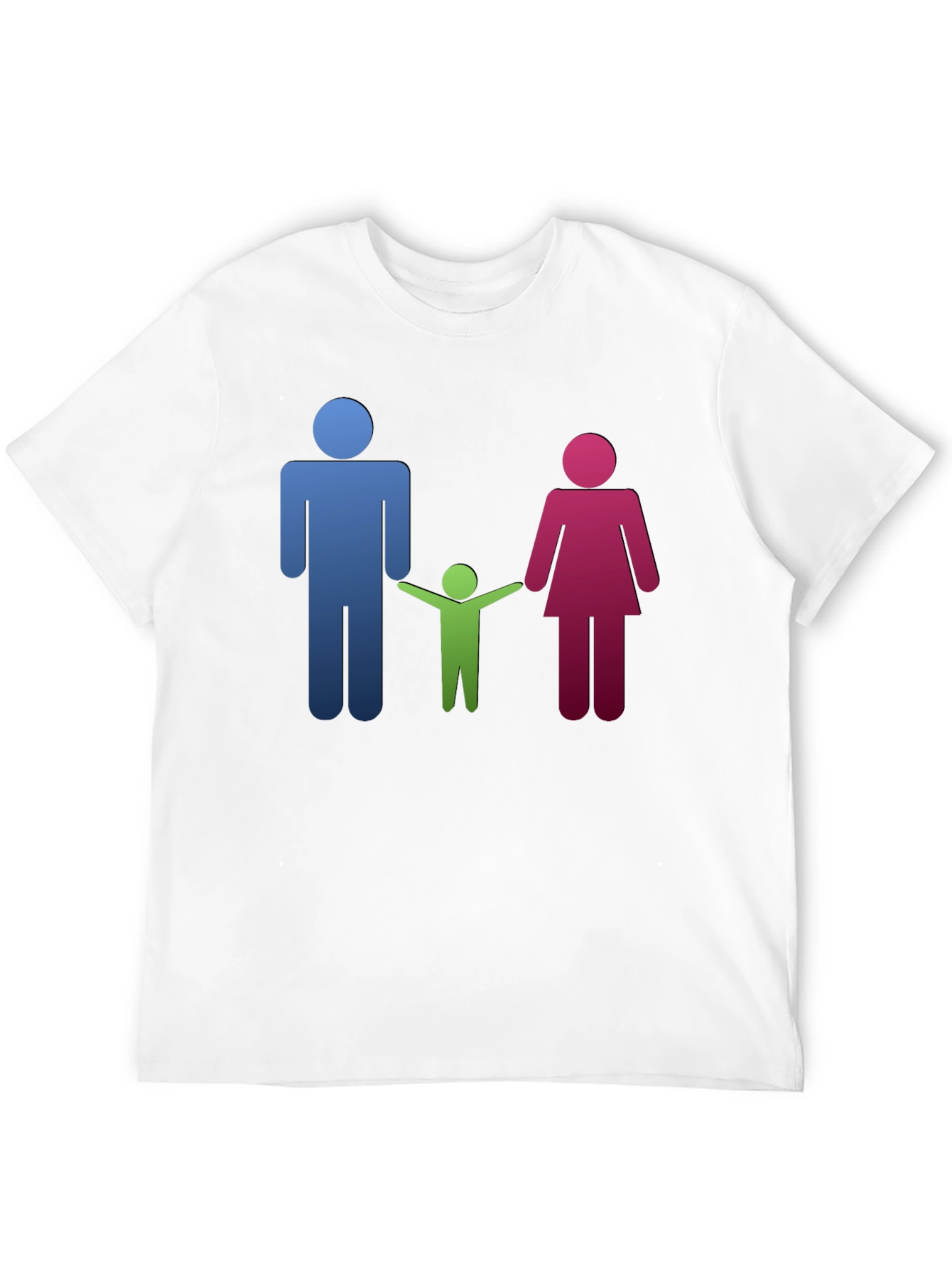 Family Stick Figure Black T-Shirt