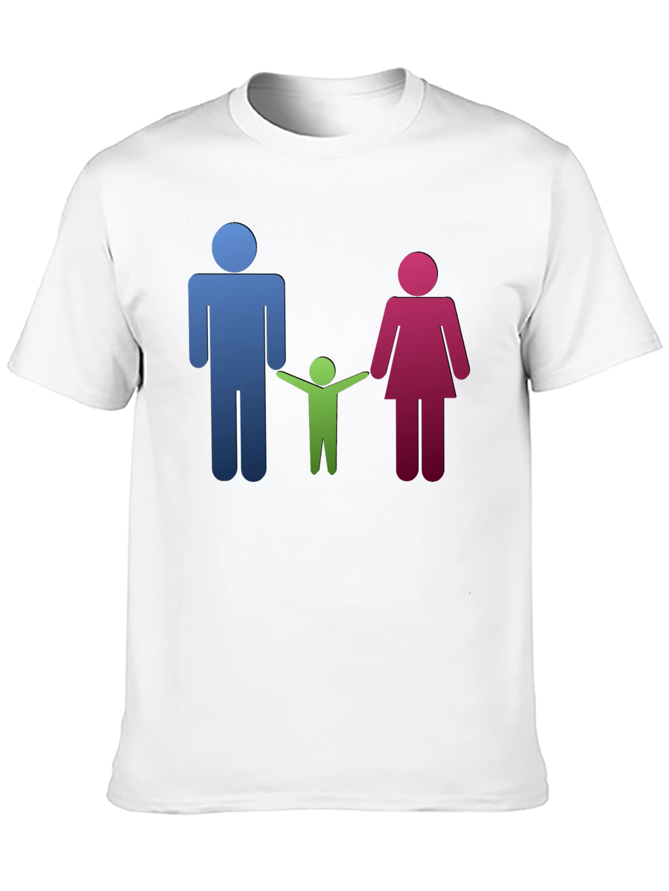 Family Stick Figure Black T-Shirt