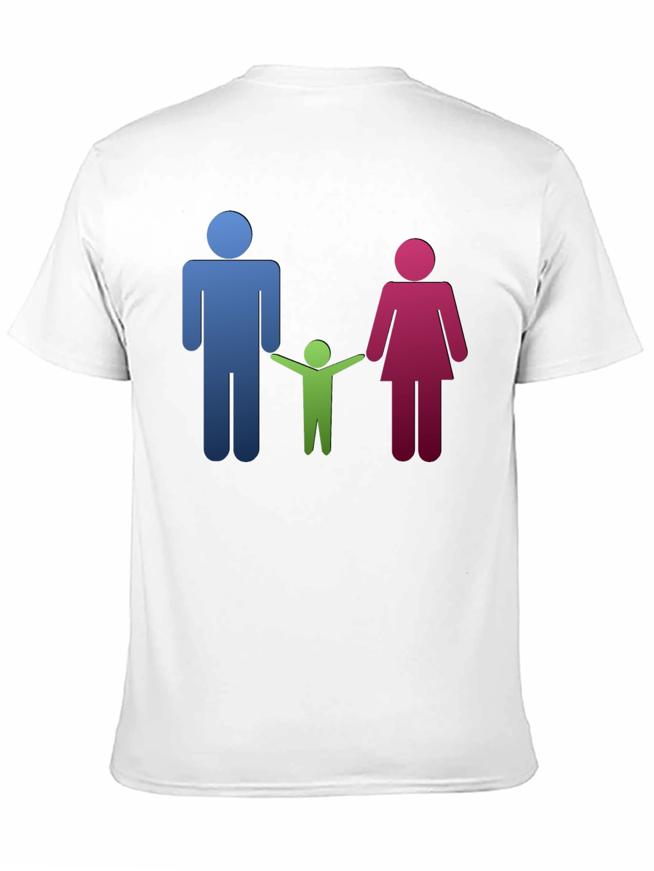 Family Stick Figure Black T-Shirt