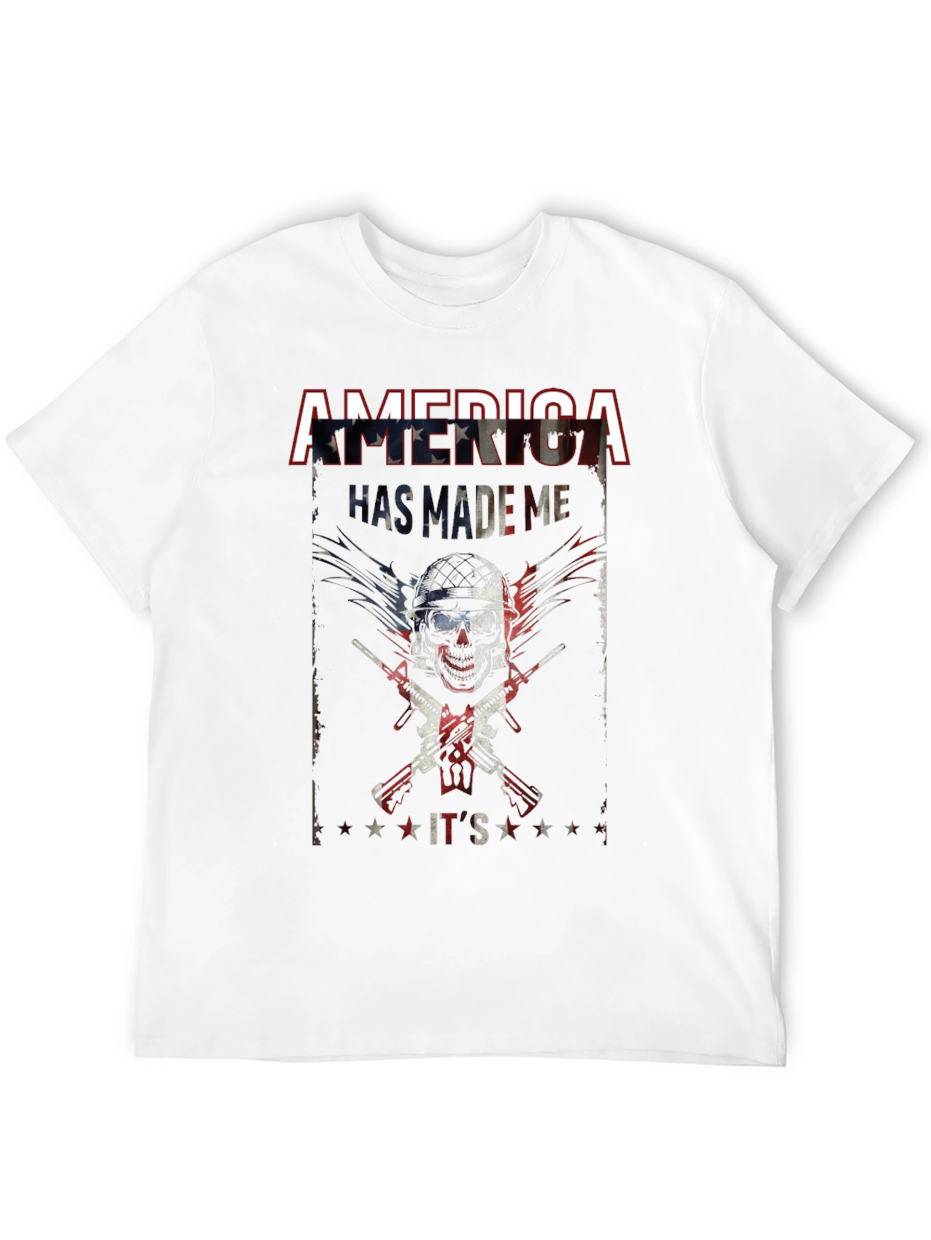 America Made Me Skull Graphic T-Shirt