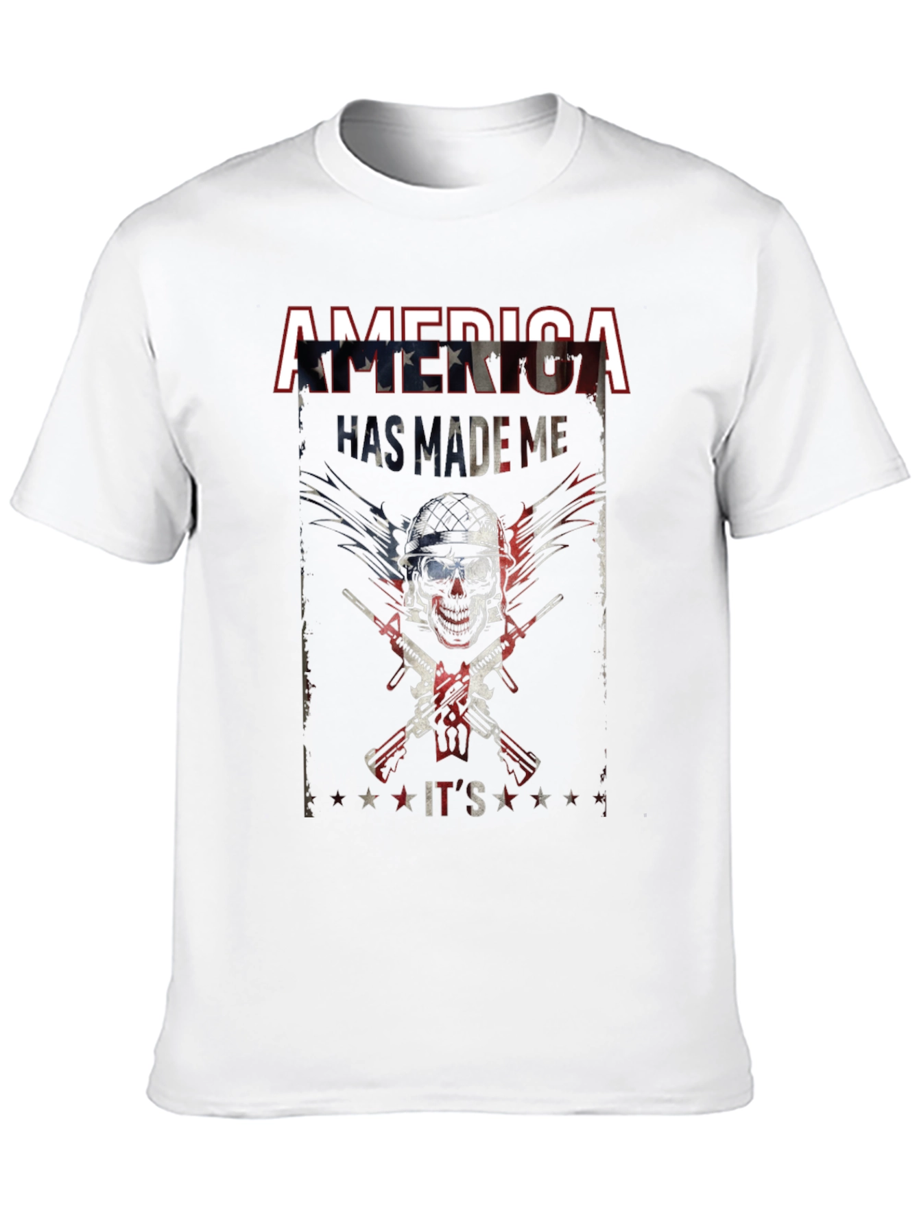 America Made Me Skull Graphic T-Shirt
