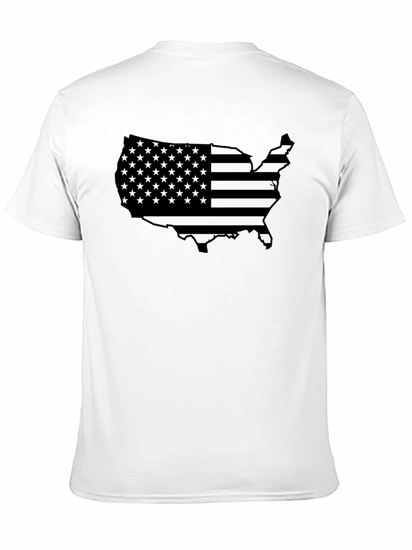 American Flag Map T-Shirt - Patriotic Black Tee