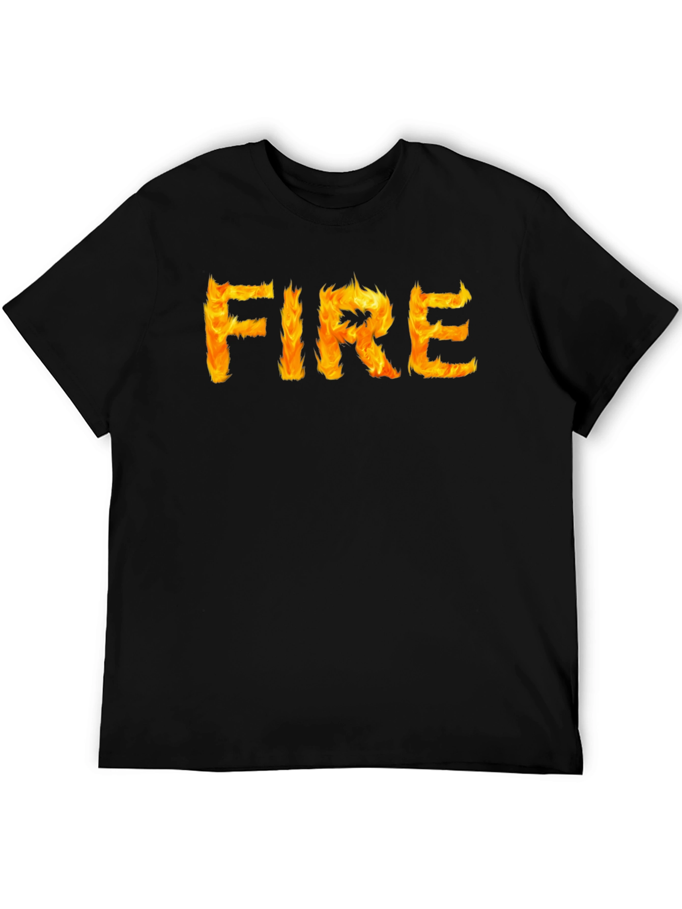 Fiery Graphic Tee - Black Cotton T-Shirt