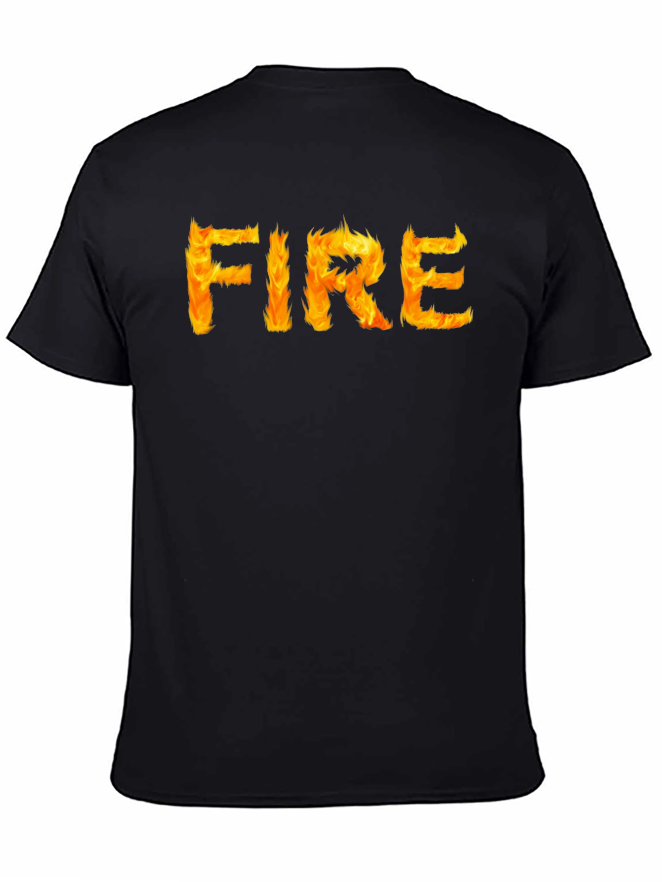 Fiery Graphic Tee - Black Cotton T-Shirt