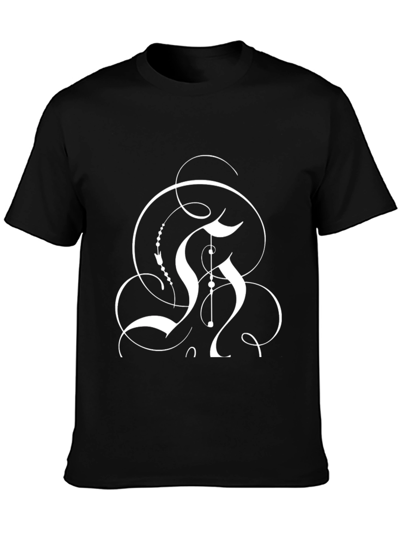 Abstract Graphic Black T-Shirt - Modern Style