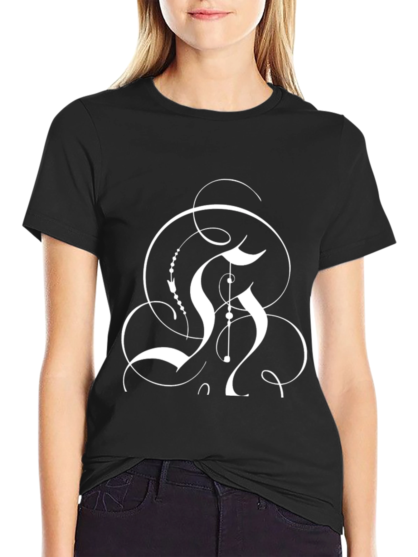 Abstract Graphic Black T-Shirt - Modern Style