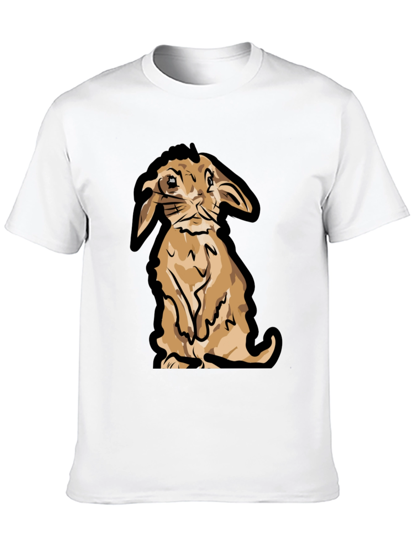 Cute Bunny Graphic T-Shirt - Black