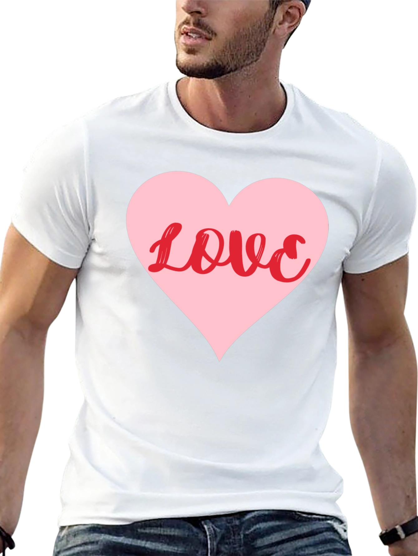 Love Heart Graphic Tee - Stylish Black T-Shirt