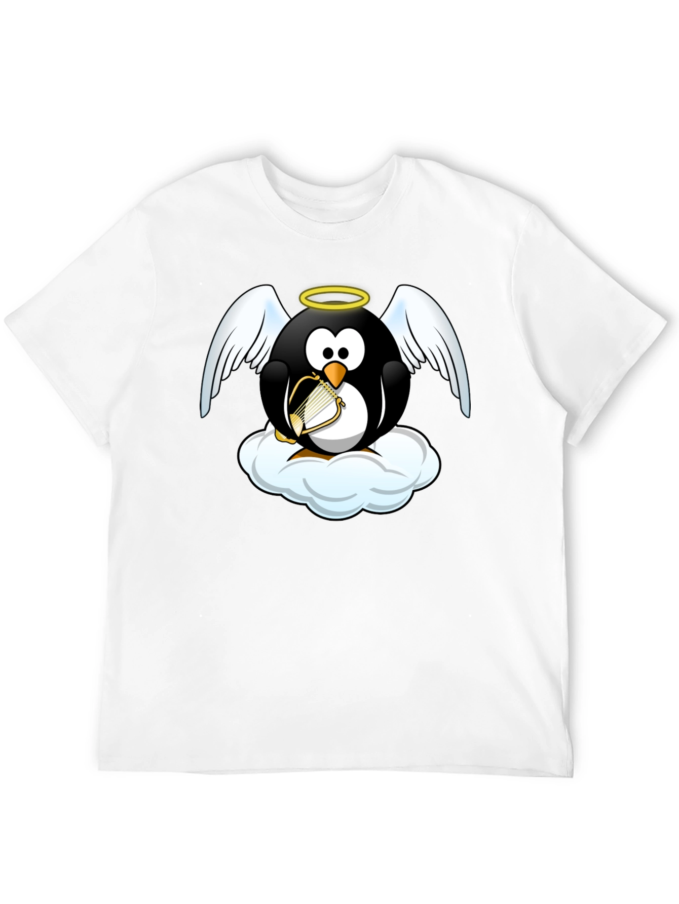 Angel Penguin T-Shirt - Whimsical Graphic Tee