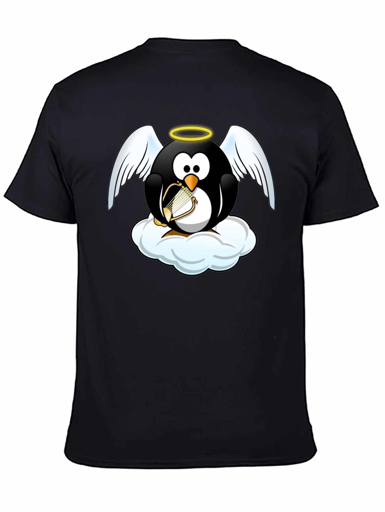 Angel Penguin T-Shirt - Whimsical Graphic Tee