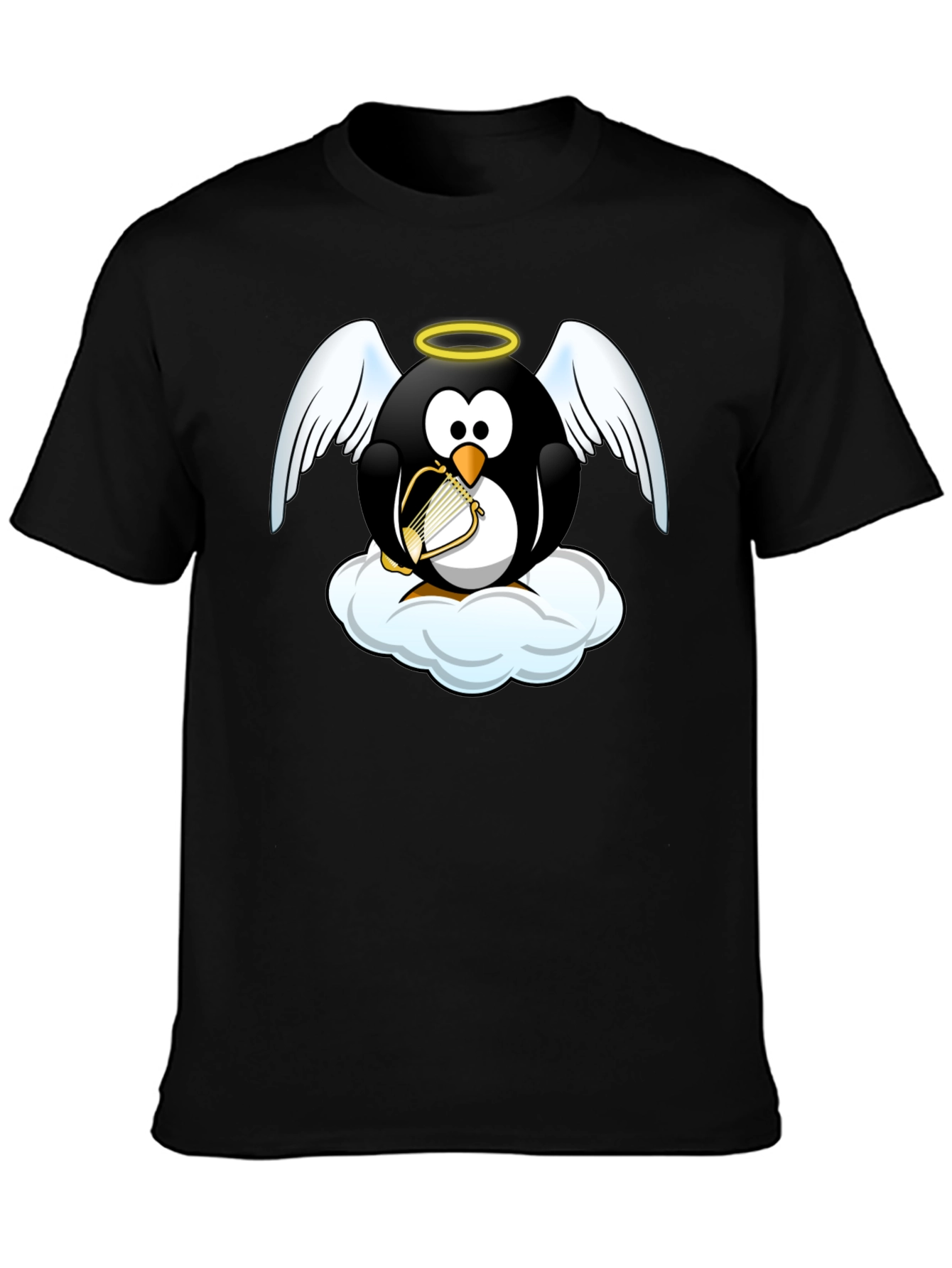 Angel Penguin T-Shirt - Whimsical Graphic Tee