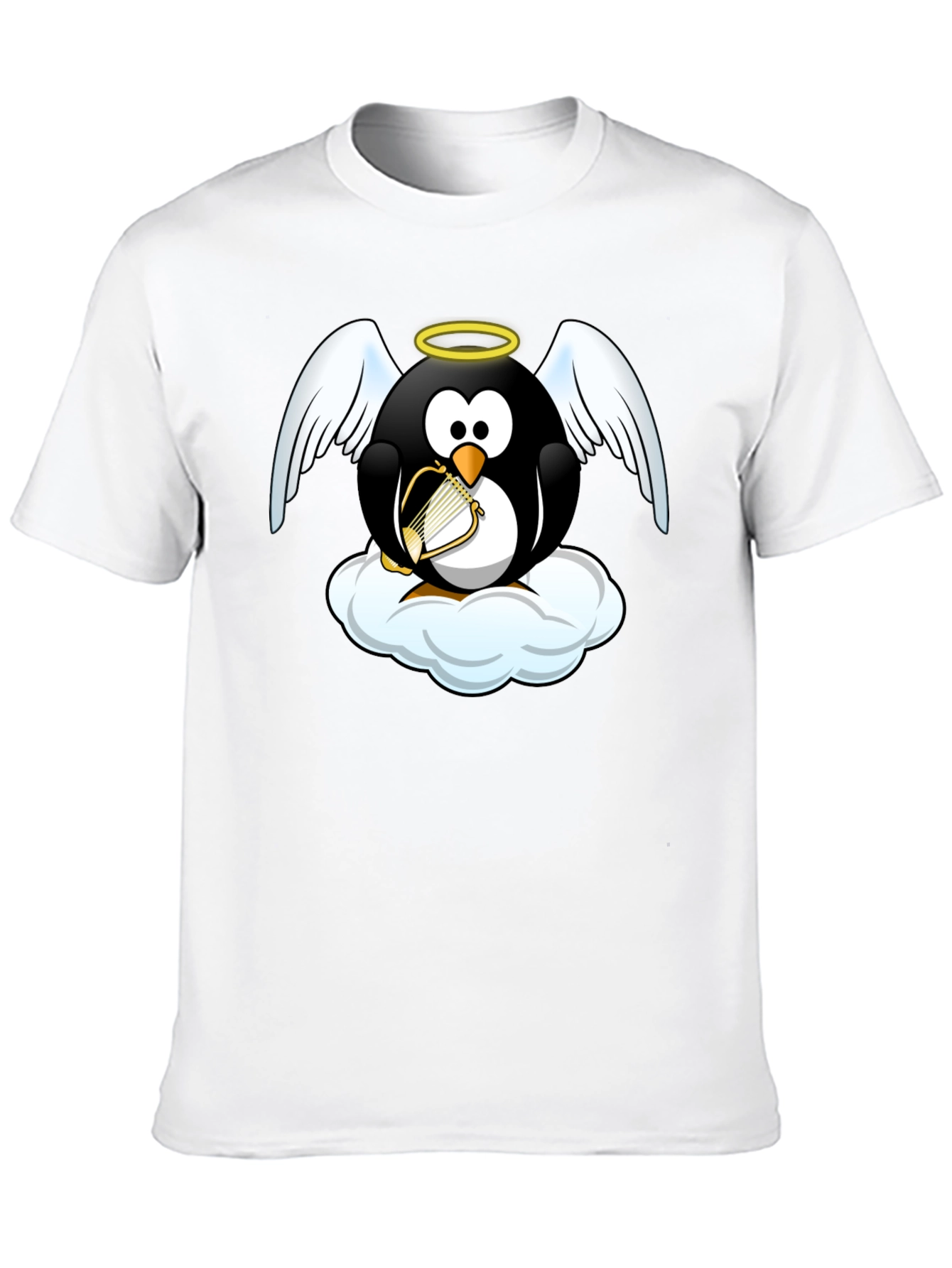 Angel Penguin T-Shirt - Whimsical Graphic Tee