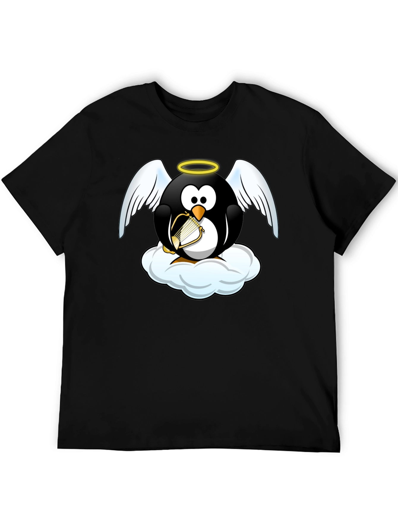 Angel Penguin T-Shirt - Whimsical Graphic Tee
