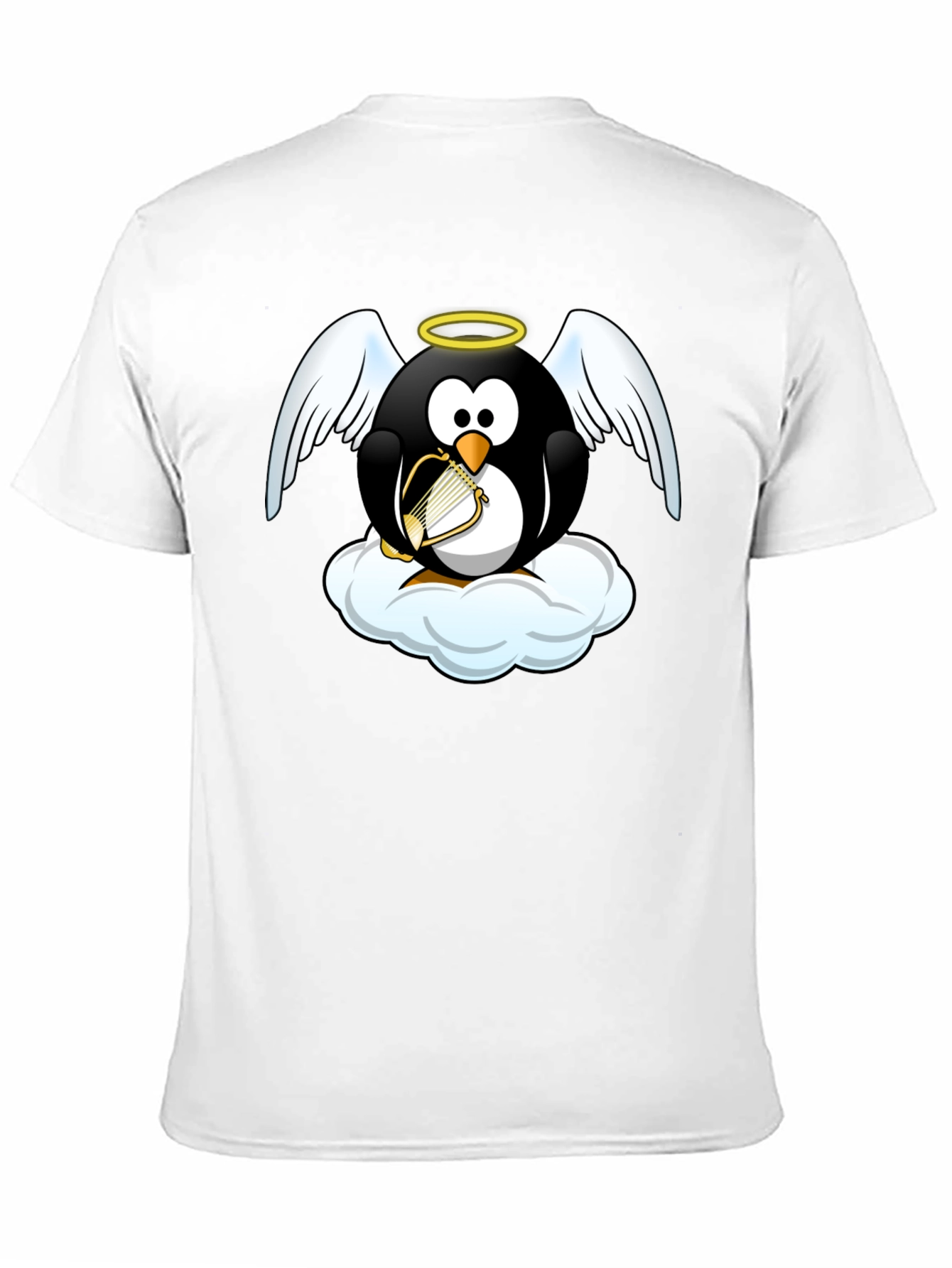 Angel Penguin T-Shirt - Whimsical Graphic Tee