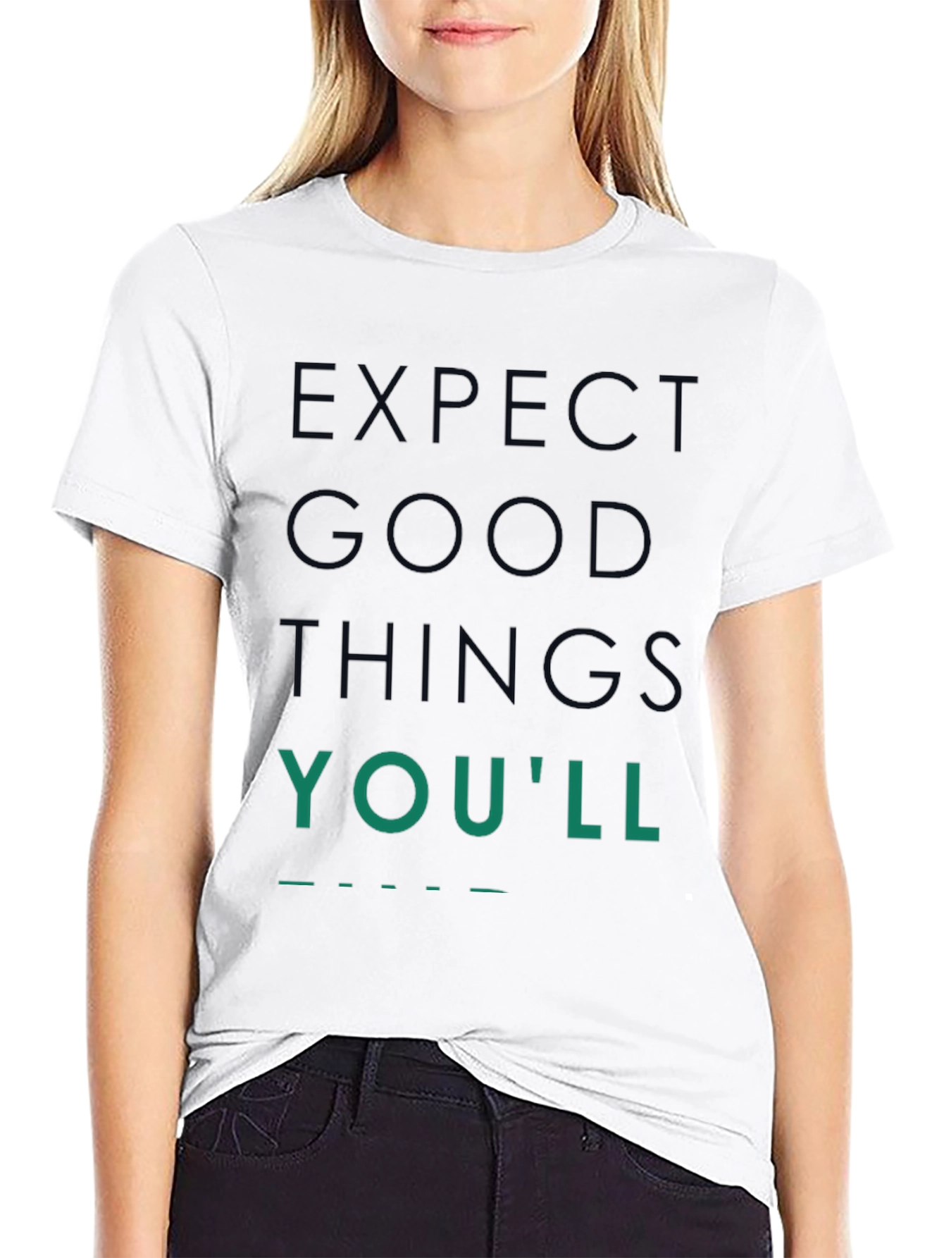 Expect Good Things Graphic Tee - Black